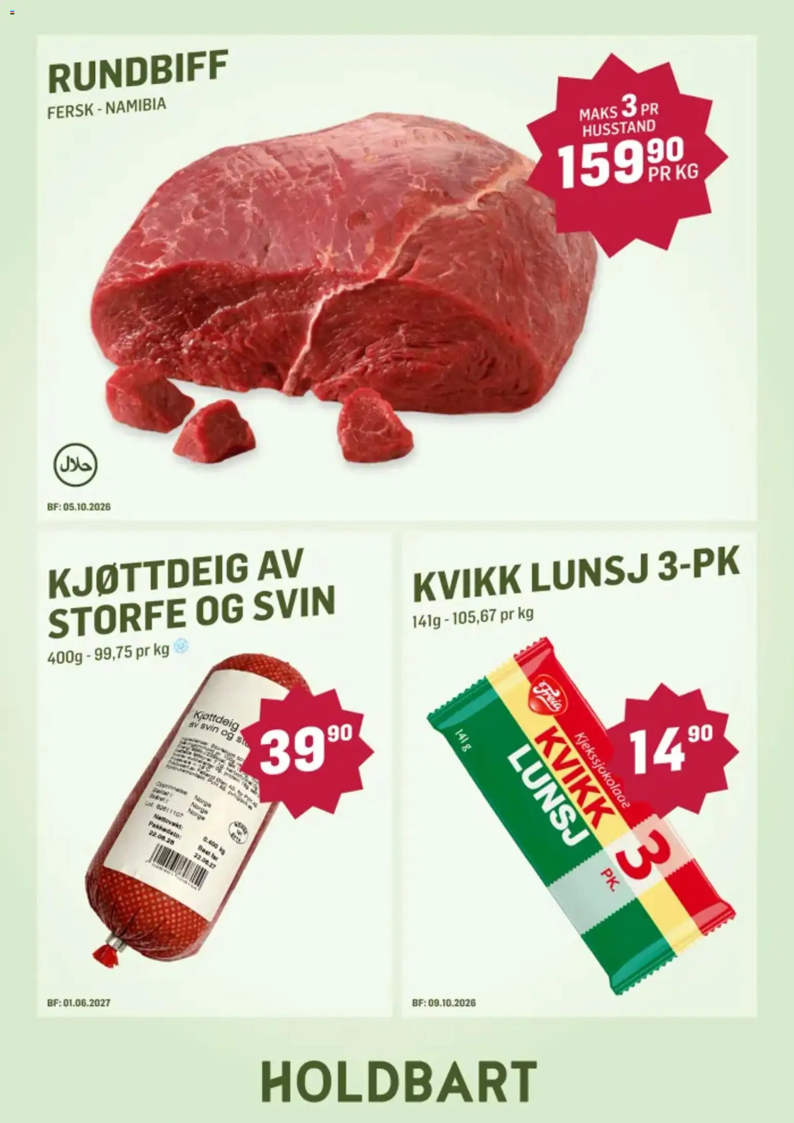 {H1} | Side: 2 | Produkter: Svin, Kjøttdeig, Kvikk Lunsj