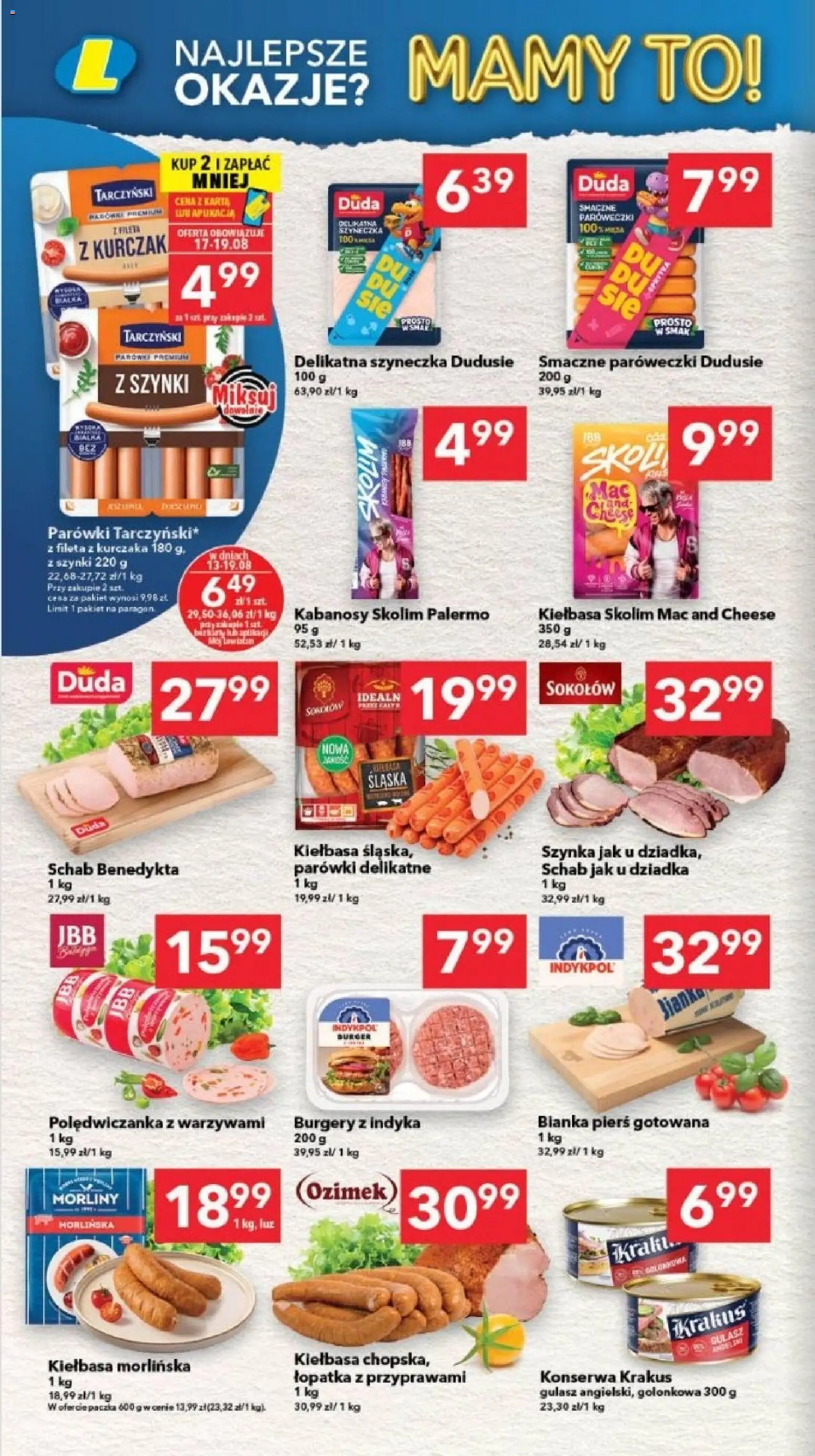 Lewiatan gazetka - Szczecin od 13.08.2026 | Strona: 2 | Produkty: Kabanosy, Parówki, Szynka, Gulasz