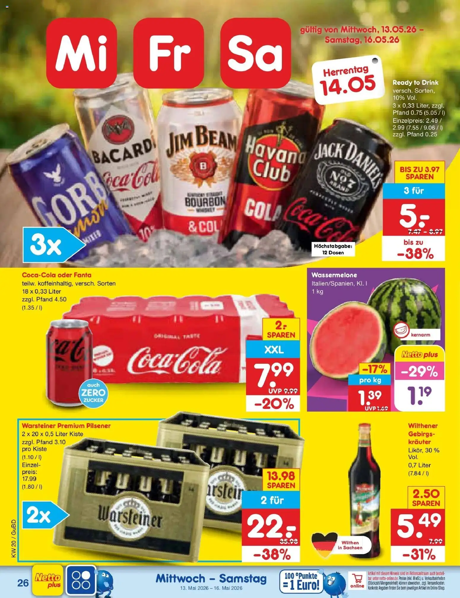 Netto Marken-Discount Prospekt Augustusburg	 – gültig ab 10.05.2026 | Seite: 35 | Produkte: Coca cola, Fanta, Cola, Warsteiner