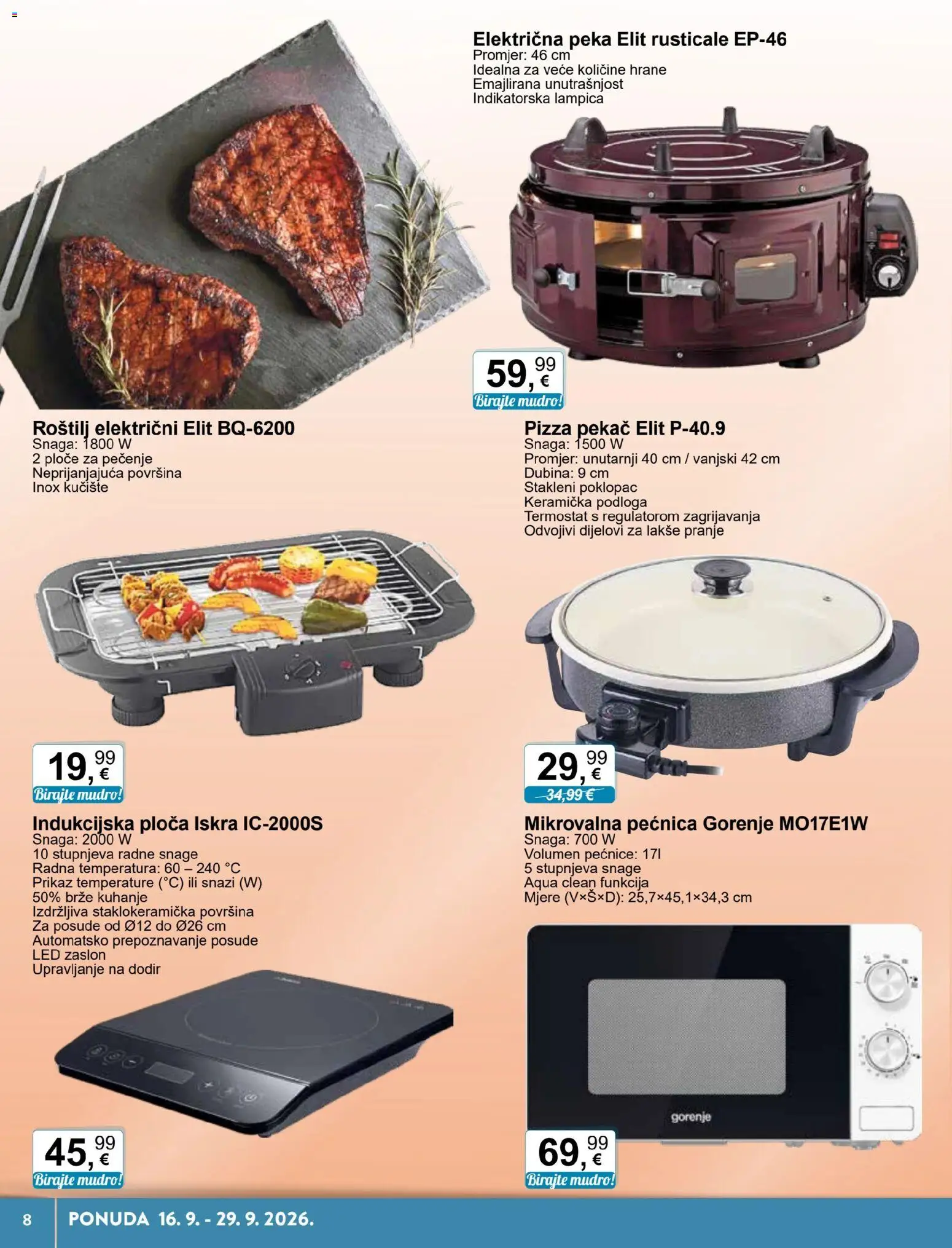 KTC katalog | vrijedi od 16.09.2026 | Stranica: 8 | Proizvodi: Roštilj, Pekac, Pizza, Podloga
