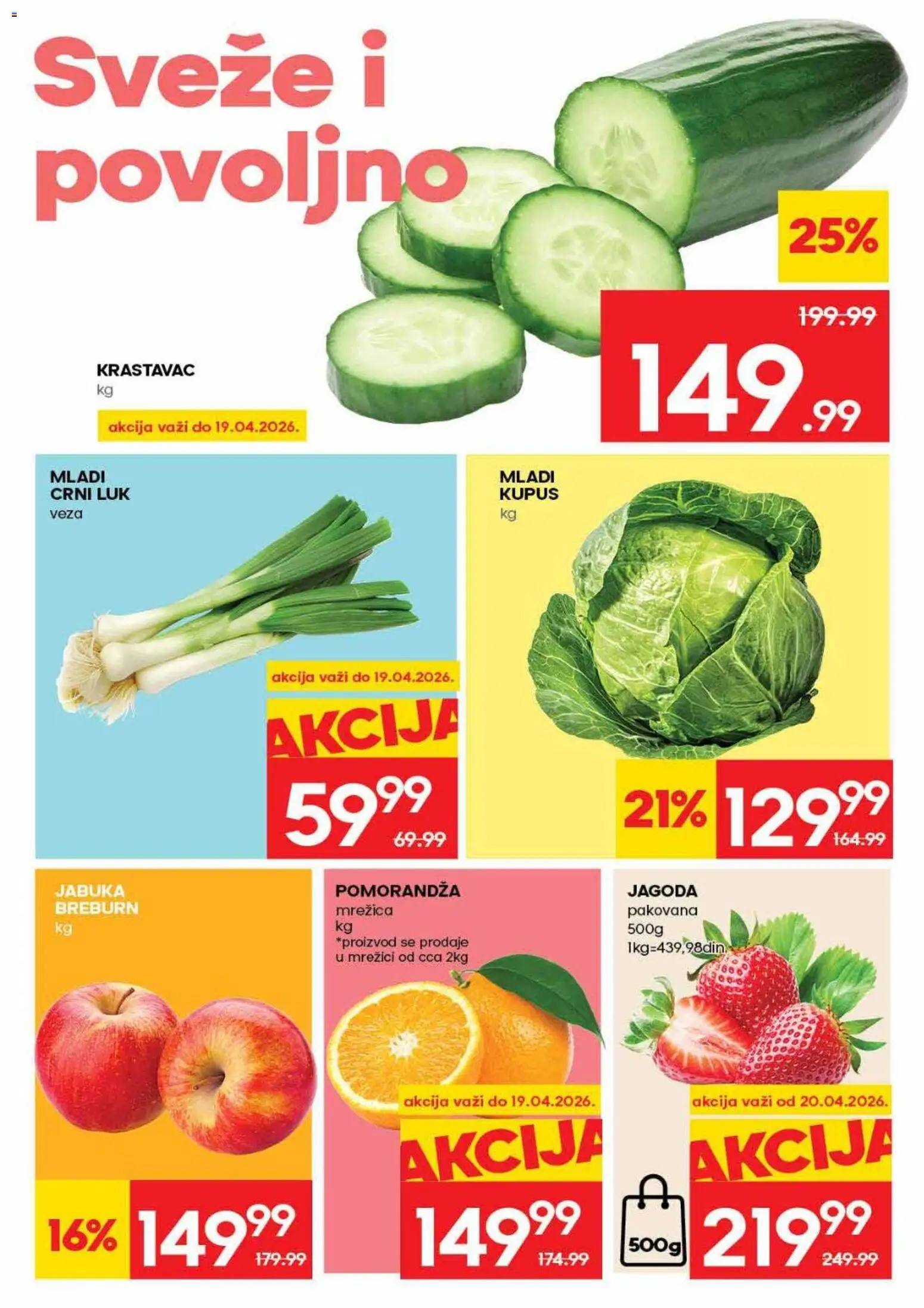 Idea katalog - važi od 16.04.2026 | Strana: 2 | Proizvode: Krastavac, Crni luk, Kupus, Pomorandza