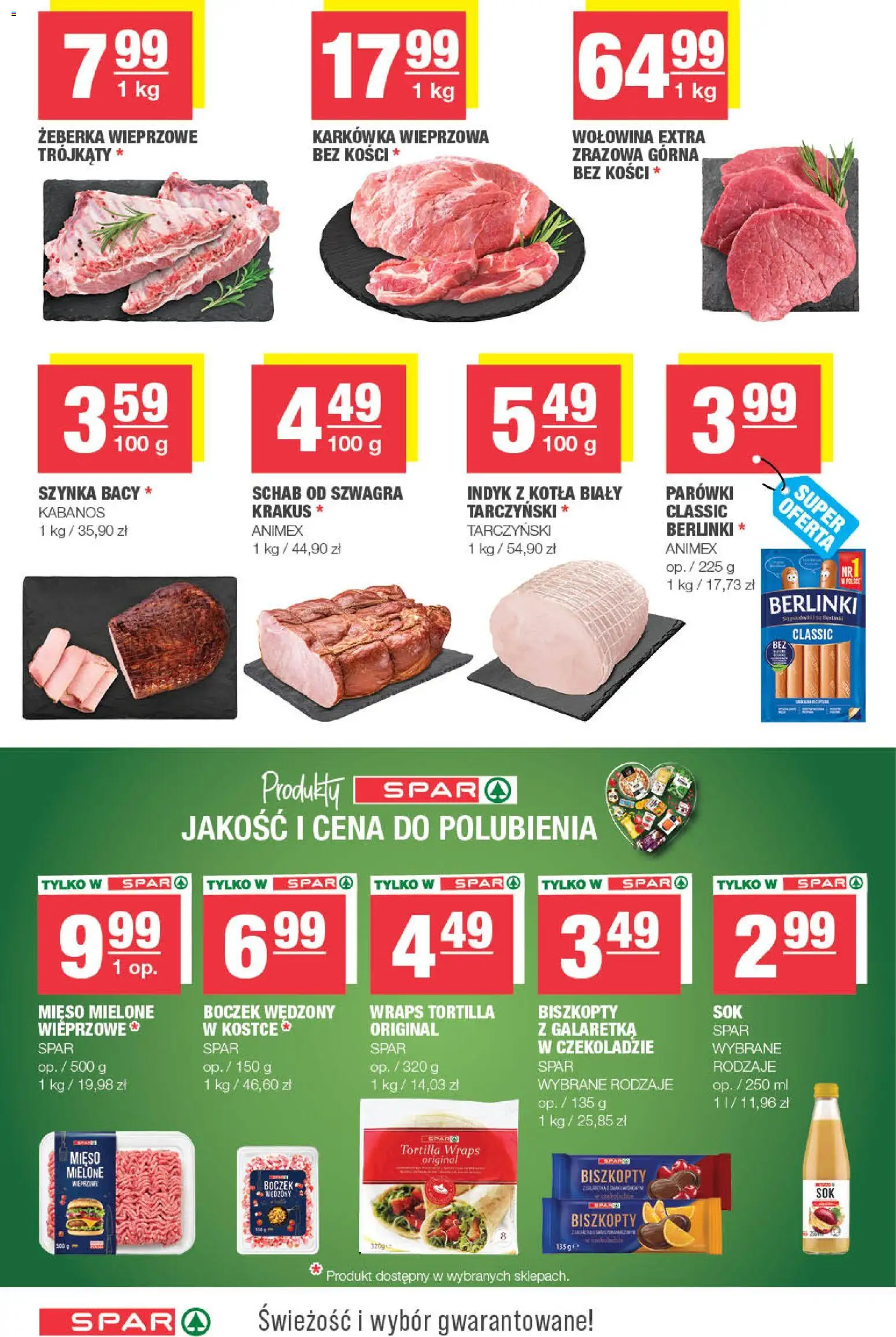 Spar gazetka od 17.06.2026 | Strona: 4 | Produkty: Karkówka, Galaretka, Boczek wędzony, Wołowina