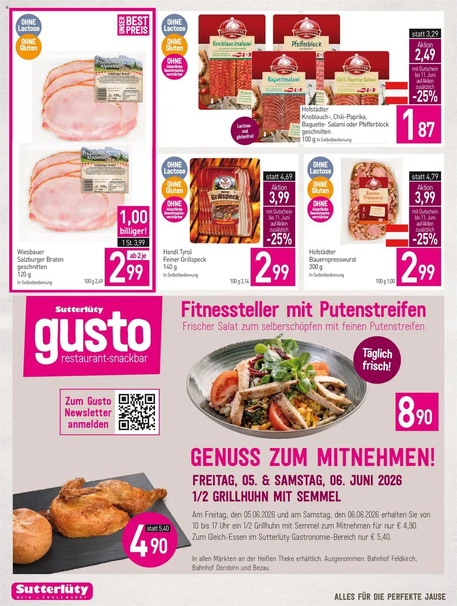 Sutterlüty Flugblatt gültig ab 04.06.2026 | Seite: 8 | Produkte: Salat, Uhr, Jääkaappipakastin, Salami