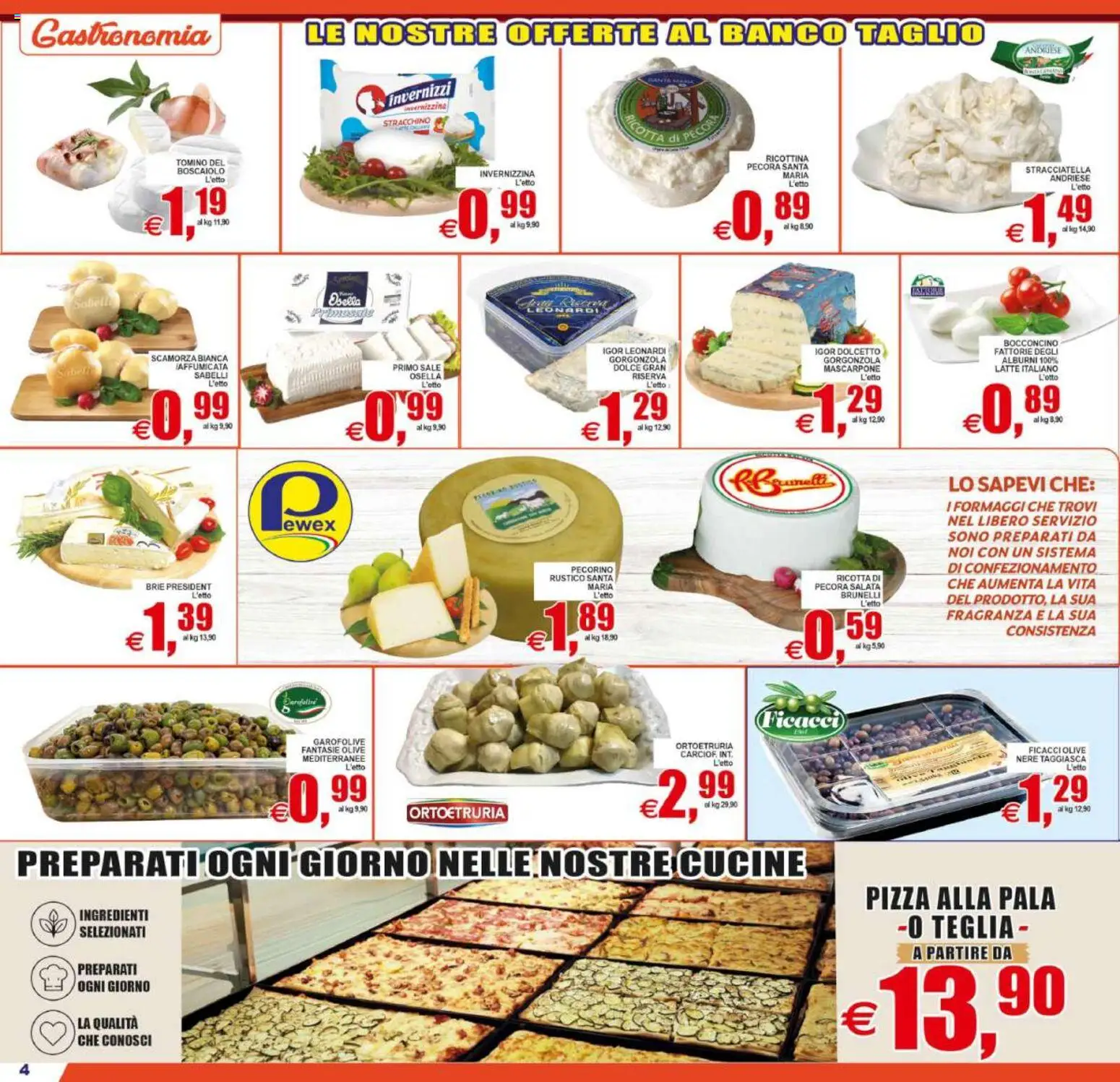 Volantino Pewex del 21/08/2026 | Pagina: 4 | Prodotti: Teglia, Taglio, Latte, Tomino