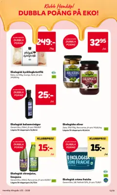Ekologisk citronjuice, limejuice, Garant Eko, 250ml, flera sorter, jfr-pris 60,00/l Lägsta 30-dagarspris 20,77/st - Förhandsvisning av reklamblad från butik Hemköp aktuell från 15.06.2026 | Sida: 12 | Produkter: Creme fraiche, Balsamvinäger, Juice, Lime