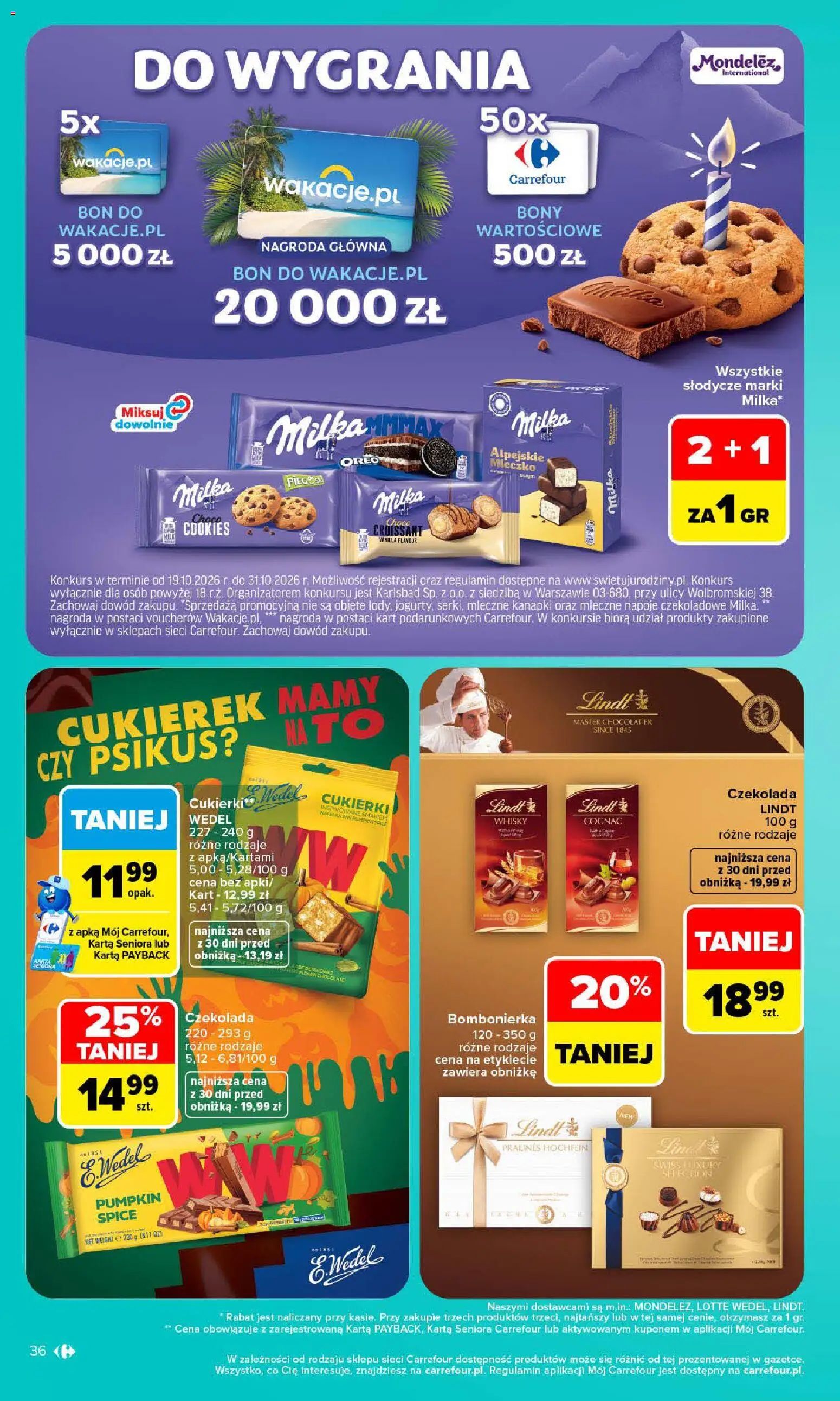 Carrefour gazetka od 19.10.2026 | Strona: 36 | Produkty: Karta, Słodycze, Oreo, Cukierki