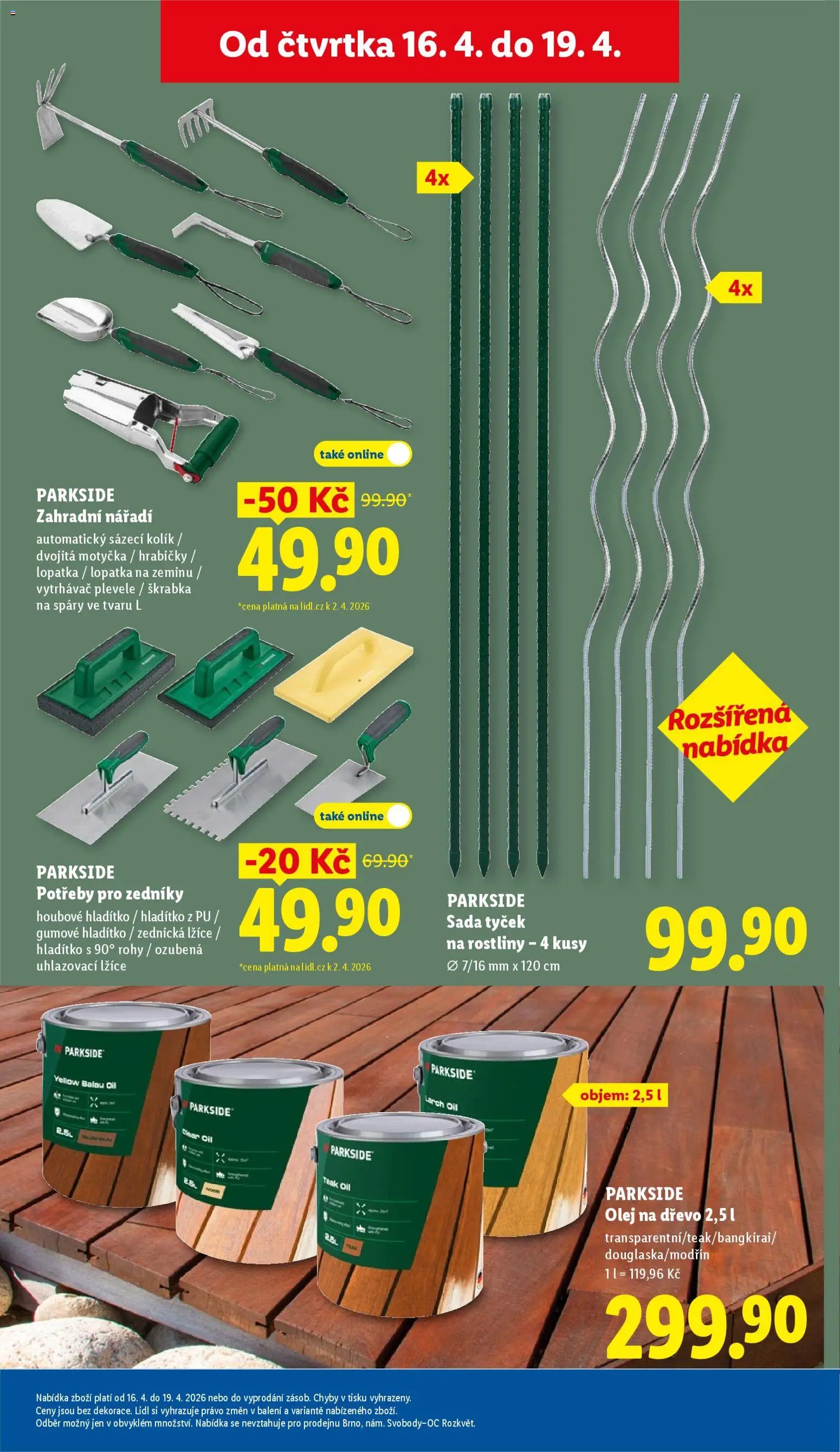 Lidl leták od 16.04.2026 | Strana: 31 | Produkty: Škrabka, Olej, Parkside, Vytrhávač plevele