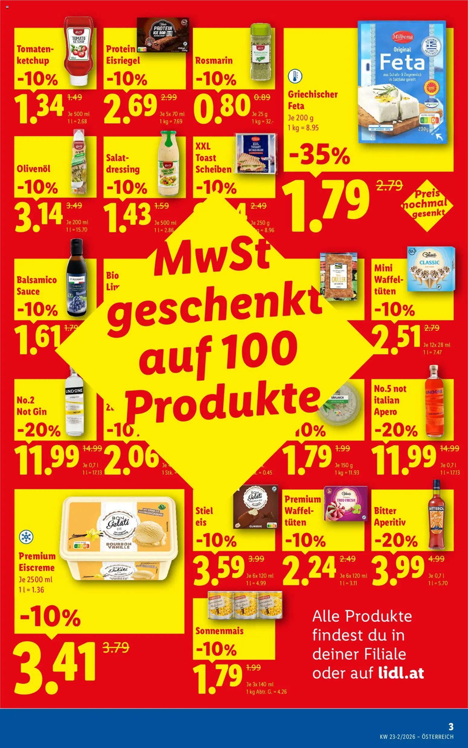 Lidl - Flugblatt gültig ab 03.06.2026 | Seite: 3 | Produkte: Gin, Salat, Tomaten, Bourbon
