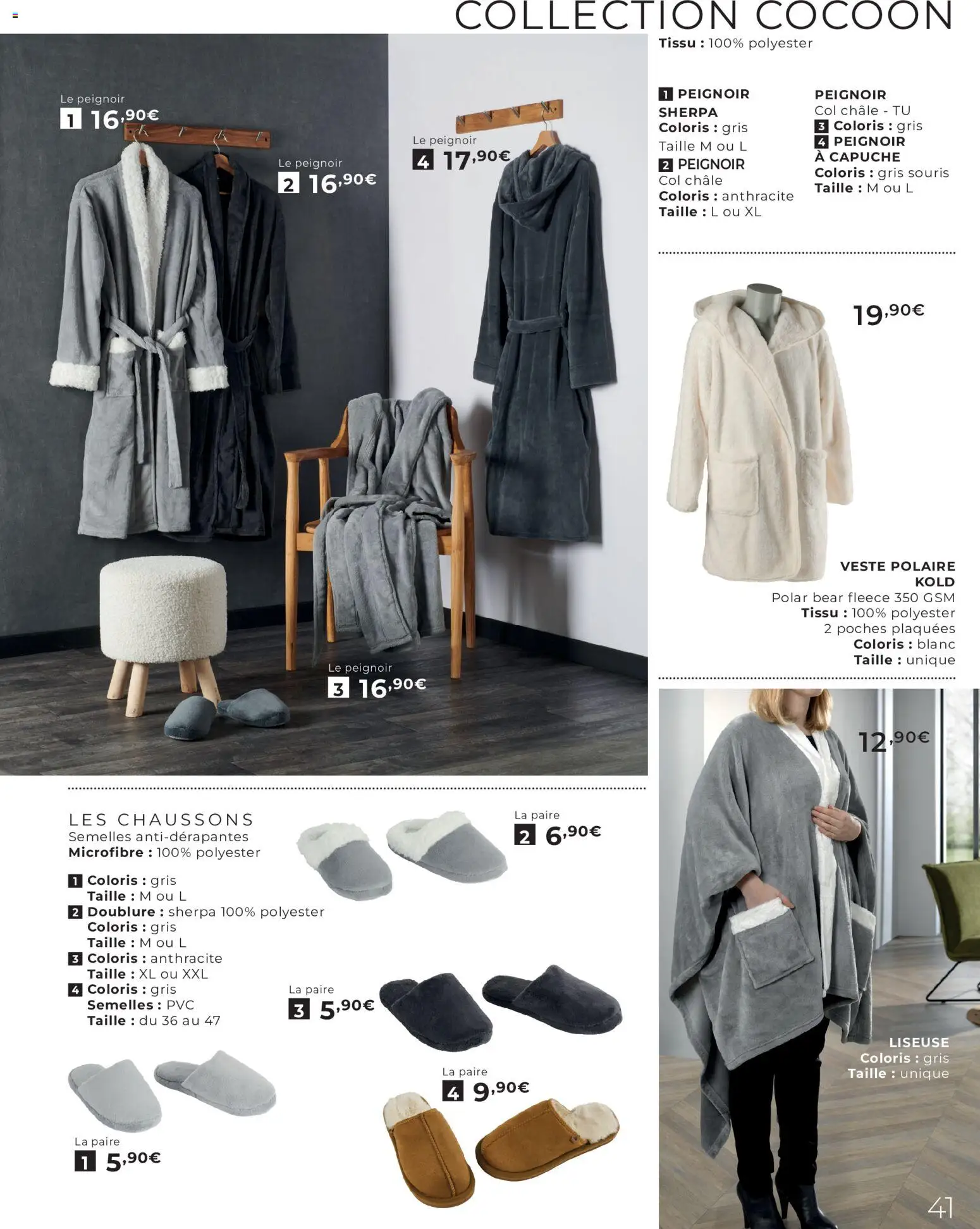 {H1} | Page: 41 | Produits: Peignoir, Liseuse, Veste, Chaussons