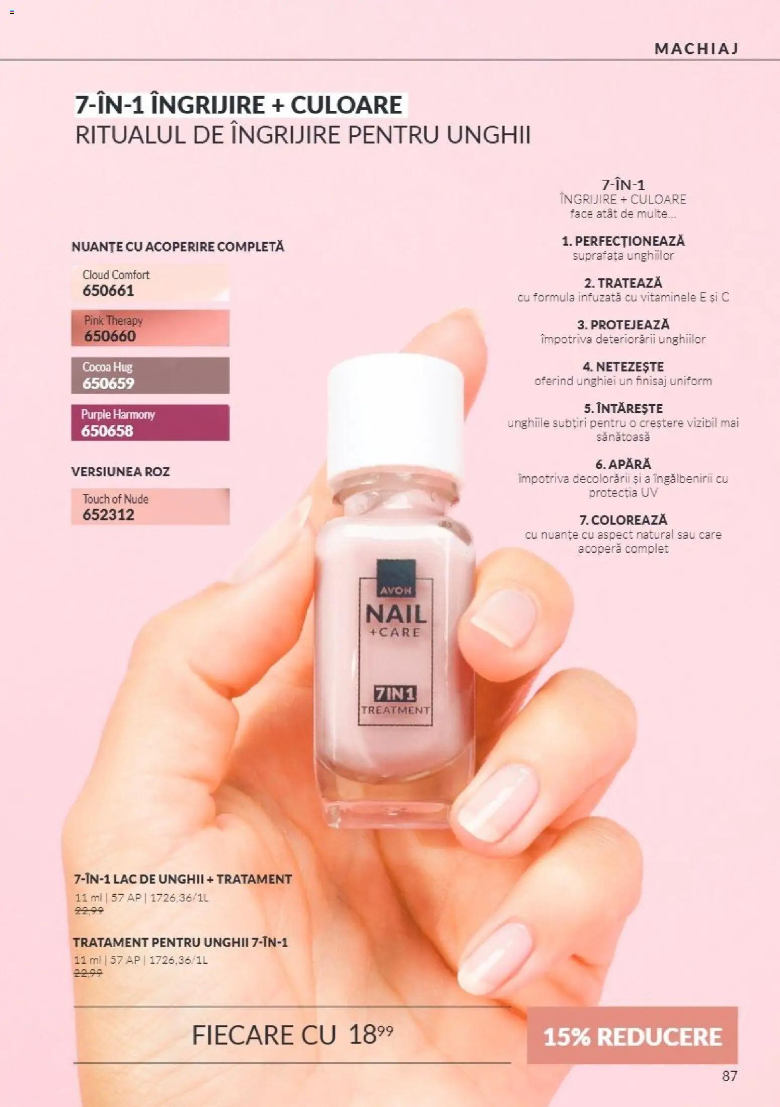 Noul catalog Avon – valabil de la 01.11.2026 | Pagină: 87 | Produse: Finisaj, Machiaj, Lac de unghii