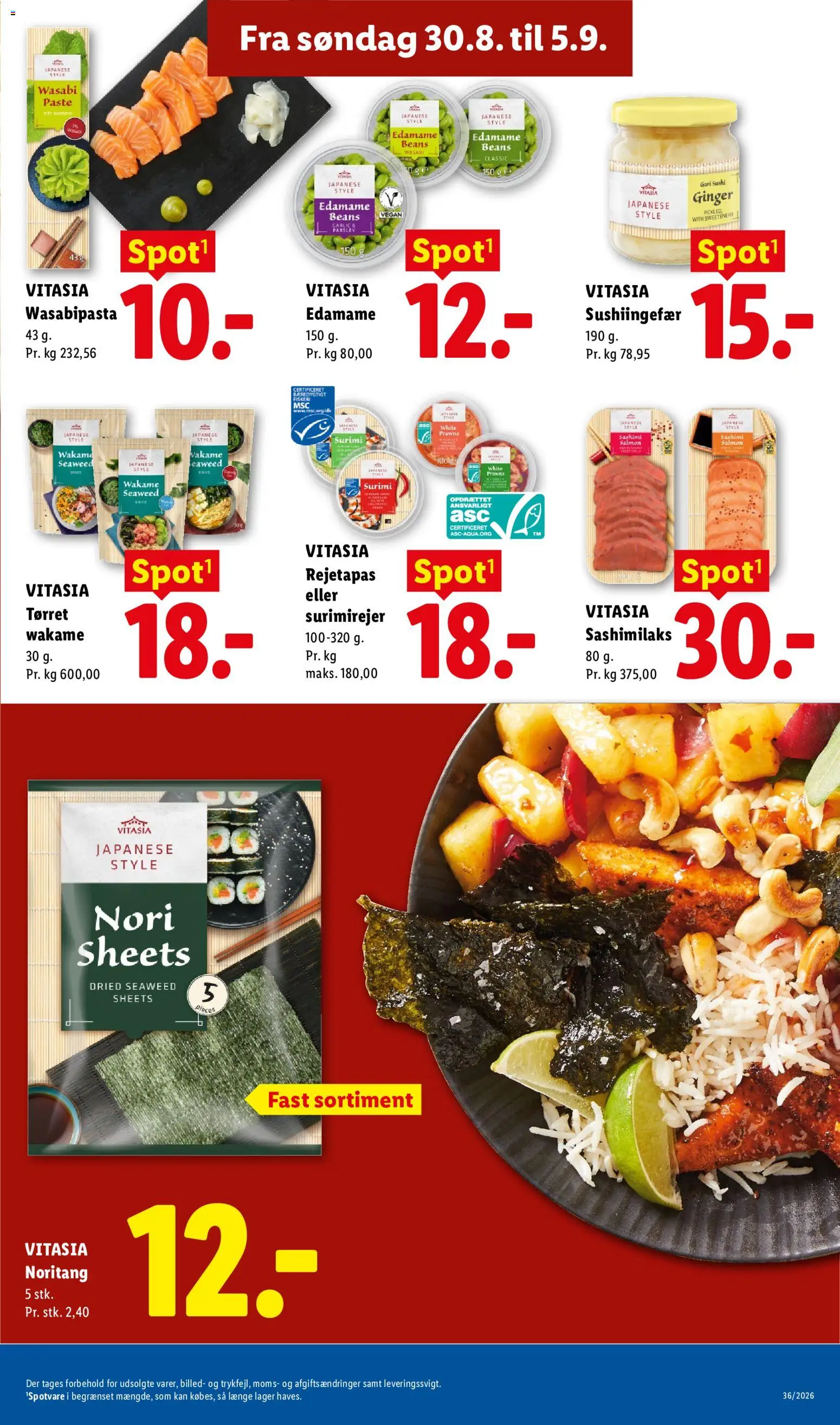 Lidl tilbudsavis – gyldig fra 30/08/2026 | Side: 13 | Produkter: Sushi, Søm