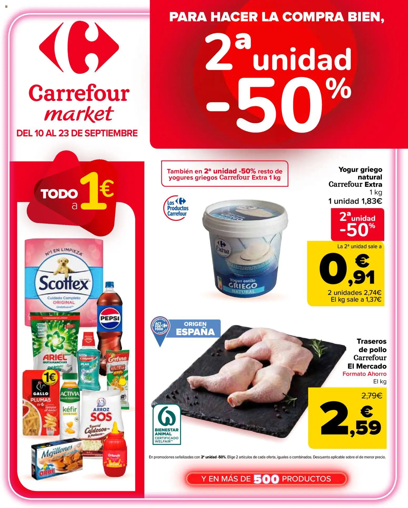 Carrefour Market folleto │ válido desde el 10/09/2026 | Página: 1 | Productos: Quitamanchas, Kéfir, Yogur, Pepsi
