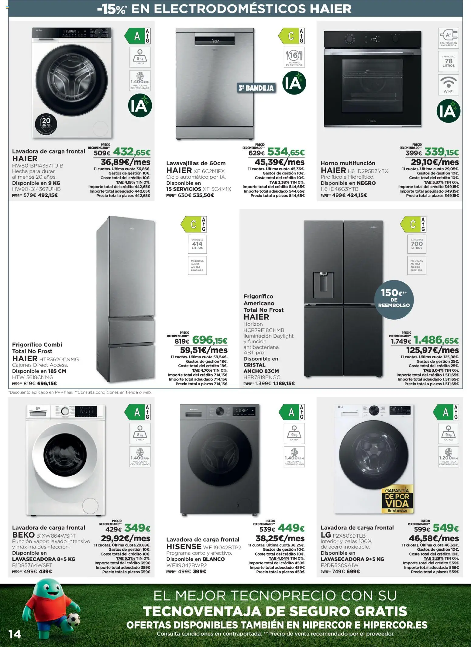 El Corte Inglés ofertas │ válido desde el 08.06.2026 | Página: 14 | Productos: Horno, Lavavajillas, Galette de chaise, Bandeja