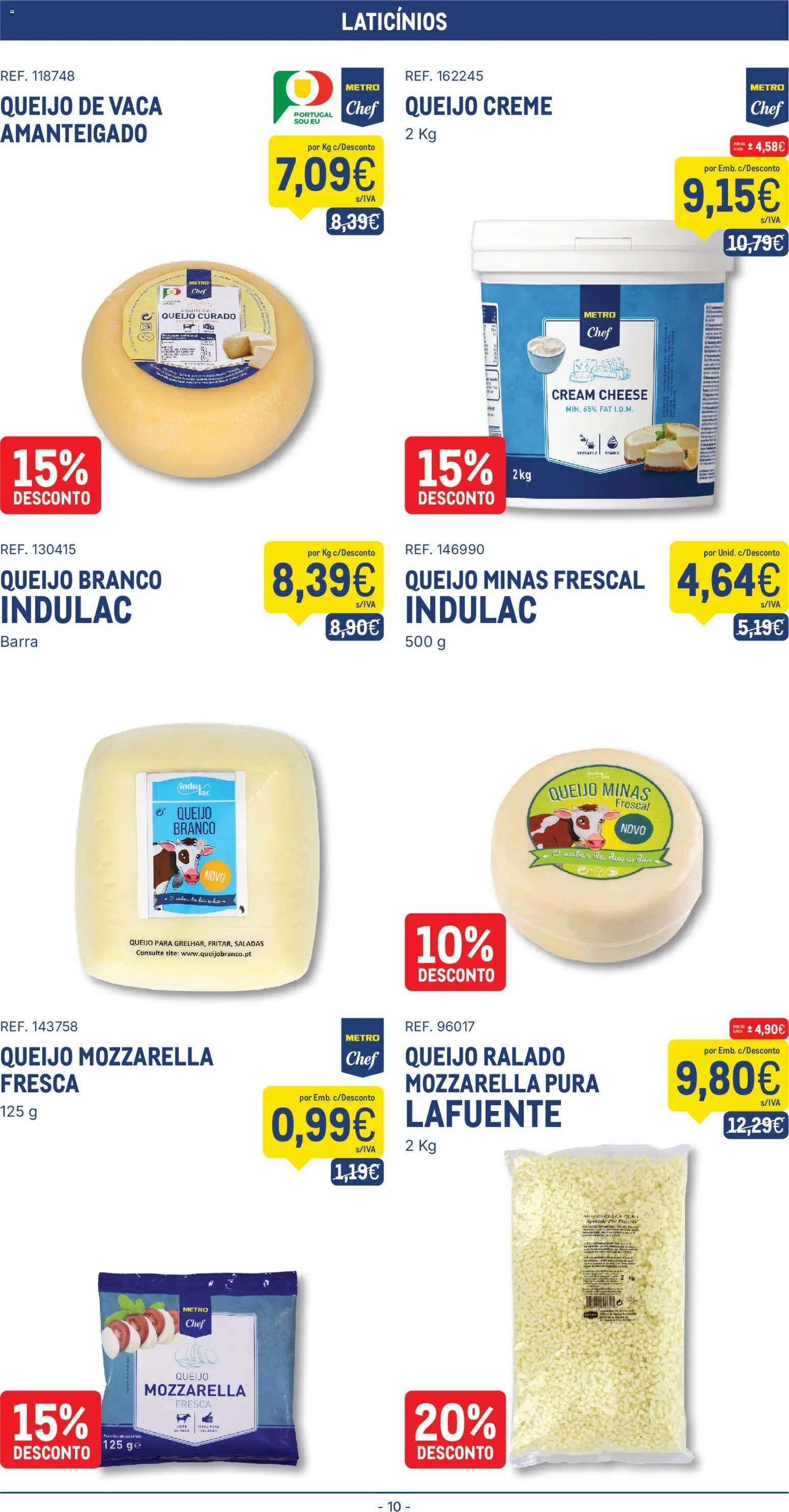 Makro folheto │ válido de 25/08/2026 | Página: 10 | Produtos: Queijo branco, Cream cheese, Saladas, Leite