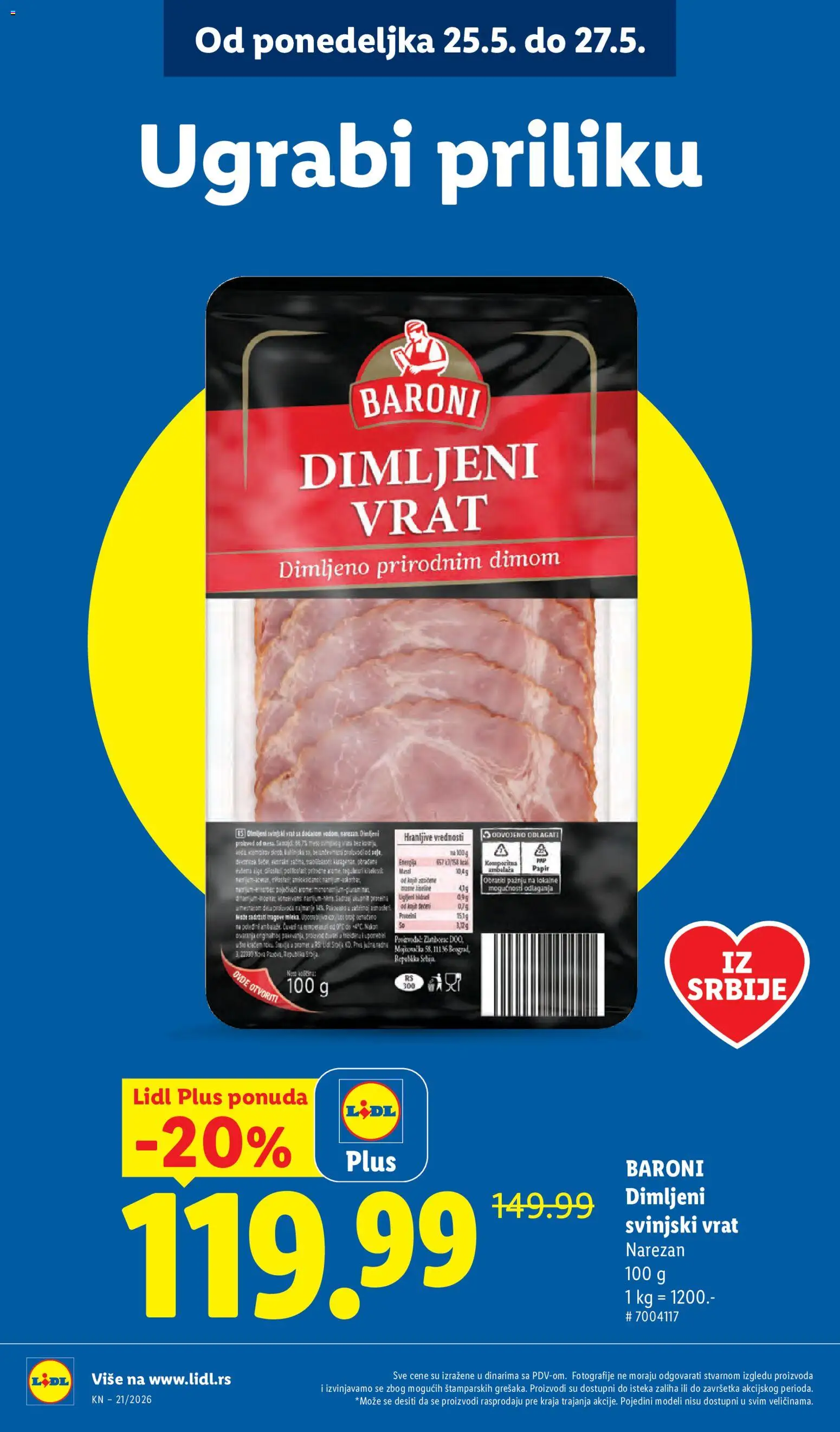 Lidl katalog - važi od 21.05.2026 | Strana: 12 | Proizvode: Svinjski vrat, Dimljeni vrat