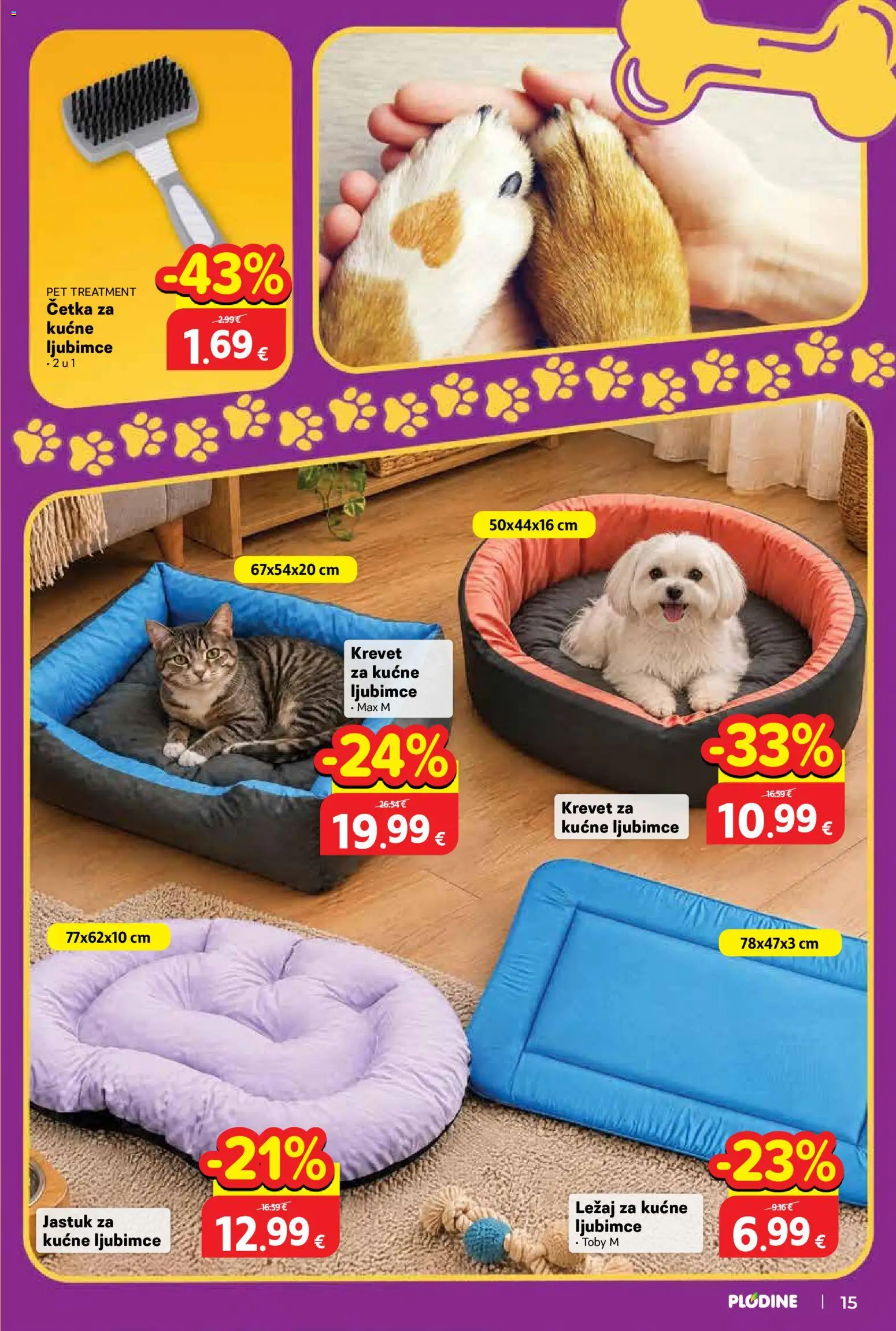 Plodine katalog | vrijedi od 01.10.2026 | Stranica: 15 | Proizvodi: Krevet, Jastuk, Četka