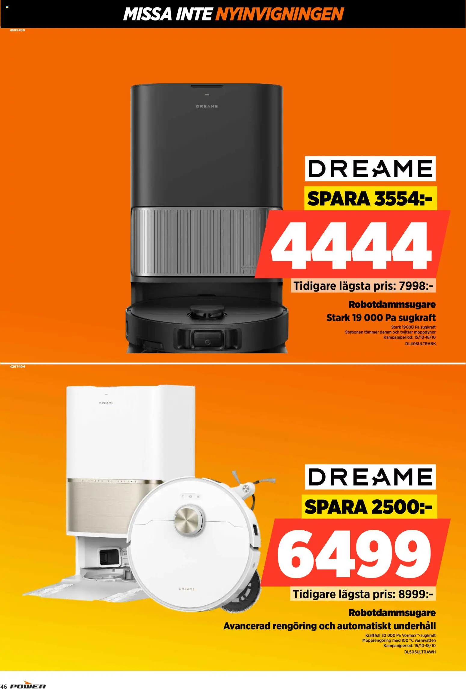 Power reklamblad aktuell från 15/10/2026 | Sida: 46 | Produkter: Robotdammsugare