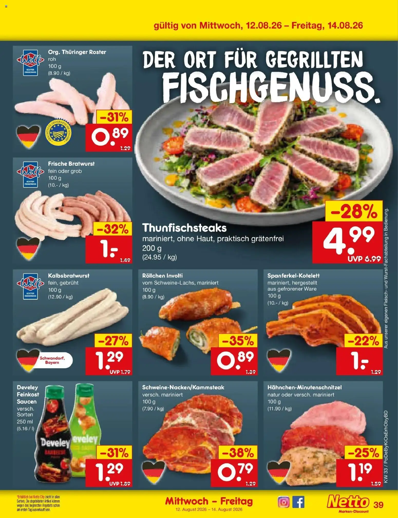 Netto Marken-Discount Prospekt Buttenwiesen – gültig ab 10.08.2026 | Seite: 55 | Produkte: Bratwurst, Fleisch