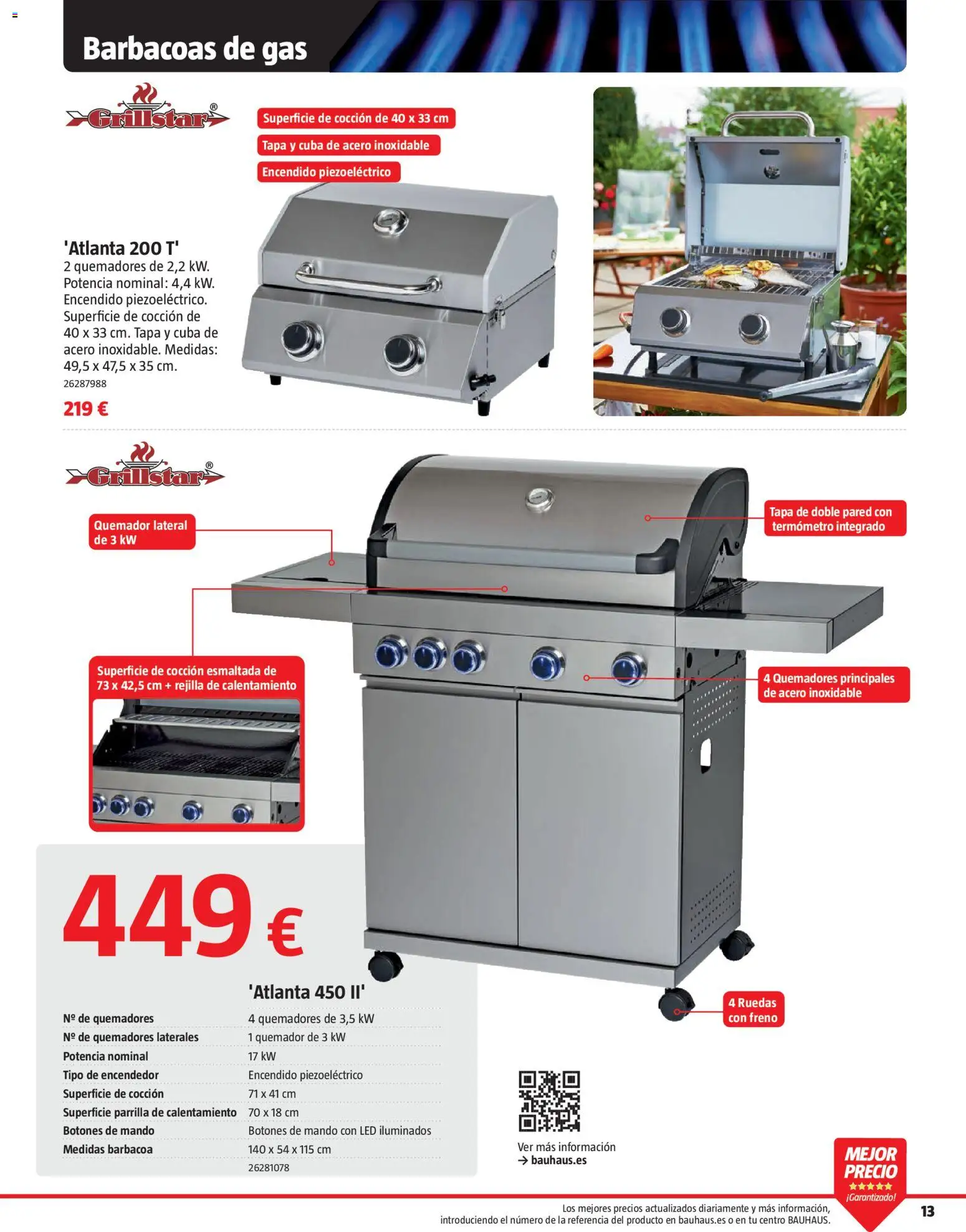 Bauhaus Barbacoas │ válido desde el 15.05.2026 | Página: 13 | Productos: Barbacoa, Quemador, Parrilla, Termómetro
