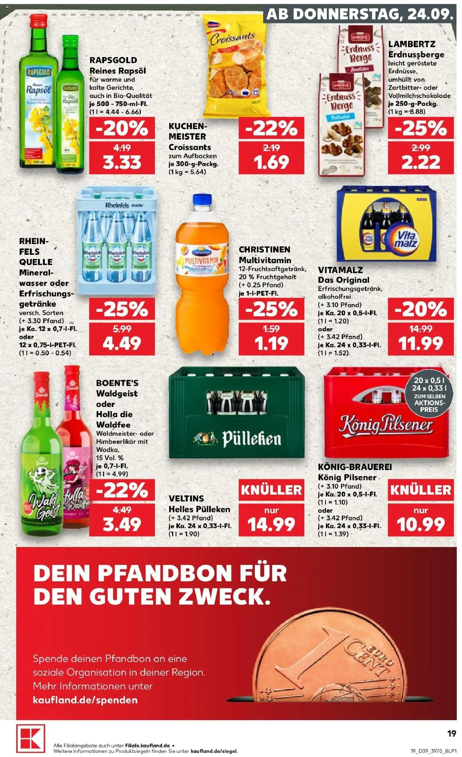 Prospekt Kaufland ab 21.09.2026 » Angebote Online zum Blättern | Seite: 31 | Produkte: Helles pulleken, Konig pilsener, Rapsöl, Veltins