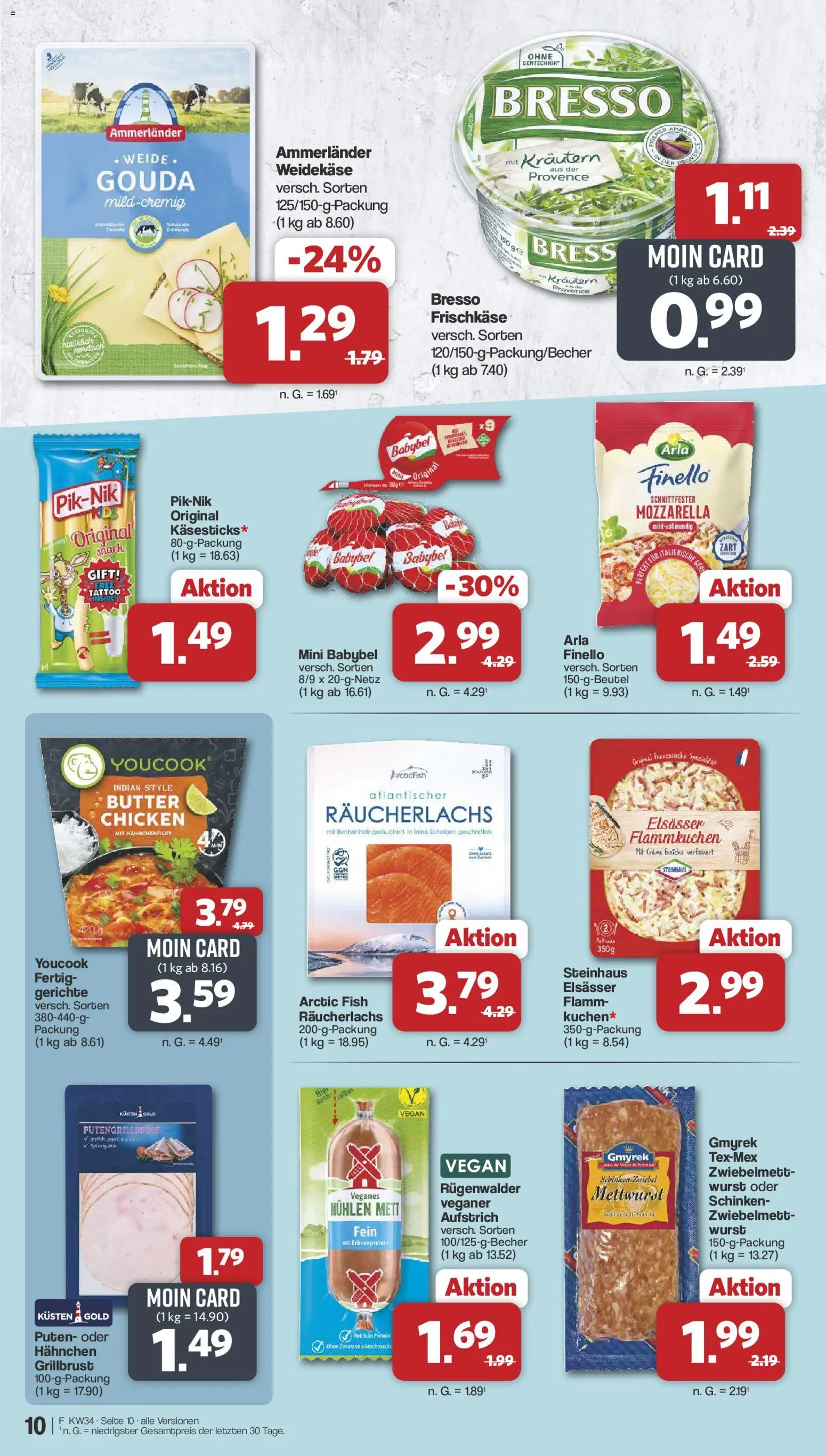 Famila Nordwest Prospekt – gültig ab 17.08.2026 | Seite: 10 | Produkte: Hahnchen, Mozzarella, Bresso, Räucherlachs