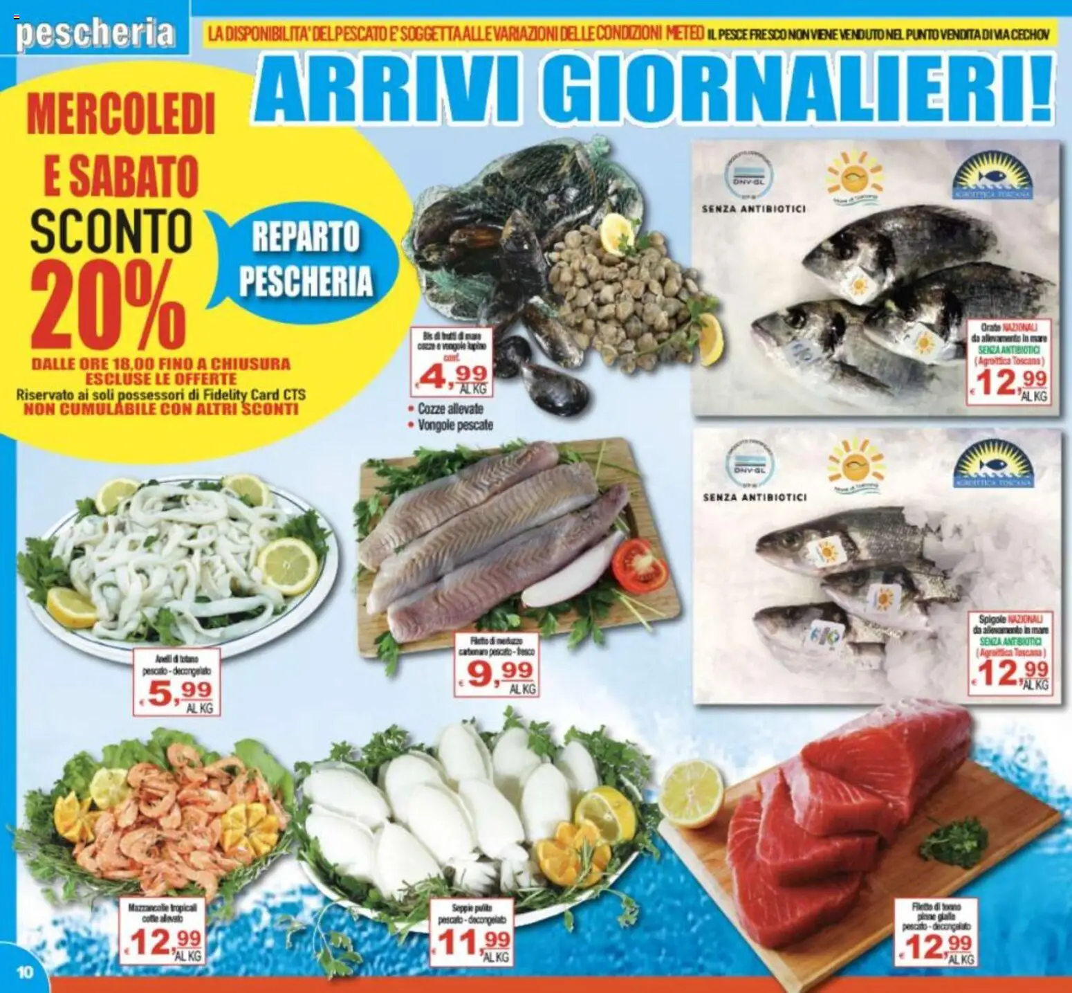 Volantino CTS del 21/08/2026 | Pagina: 10 | Prodotti: Vongole, Il pesce, Mazzancolle, Filetto