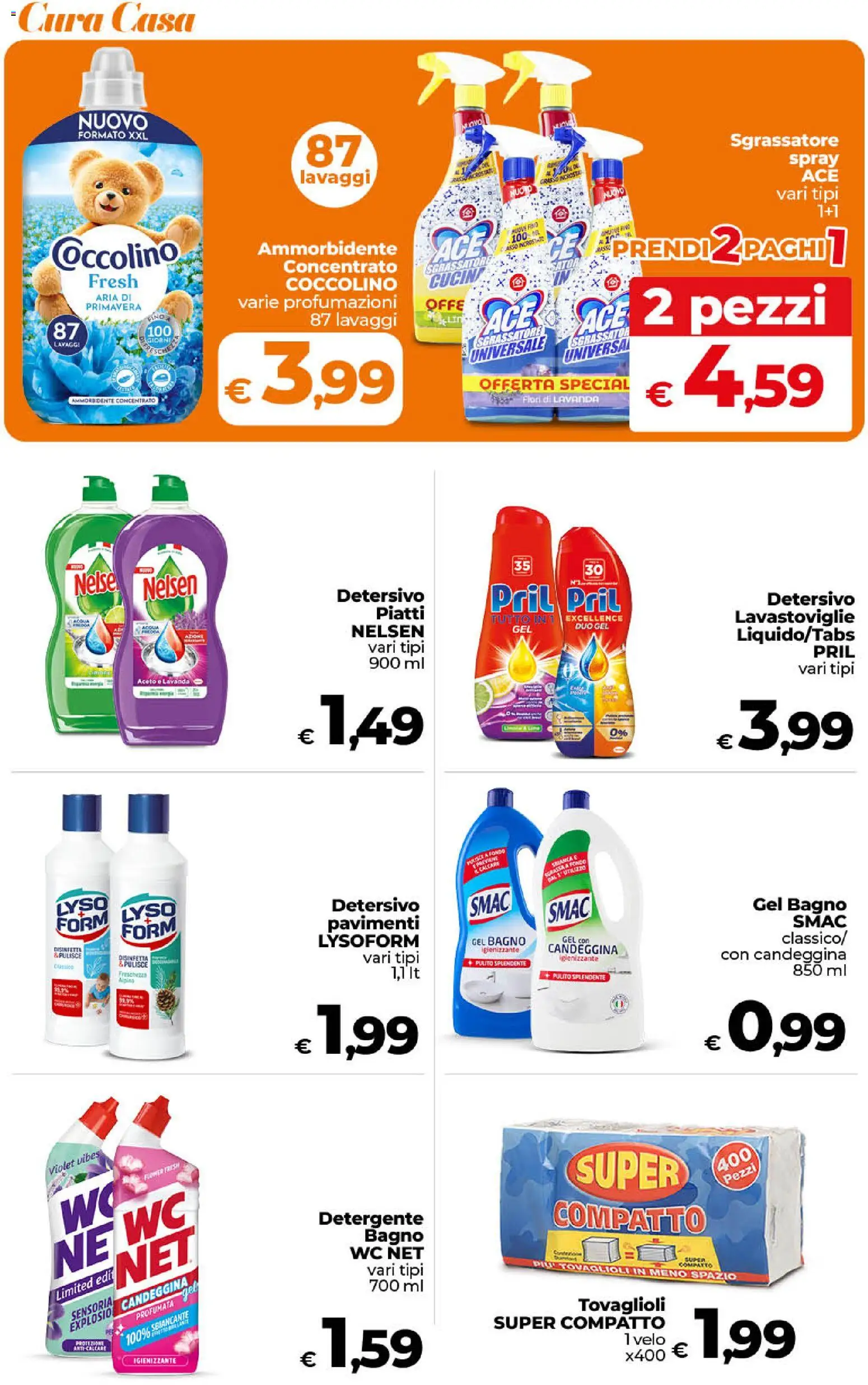 Volantino Ipercoop del 31/07/2026 | Pagina: 50 | Prodotti: Candeggina, Anticalcare, Aceto, WC