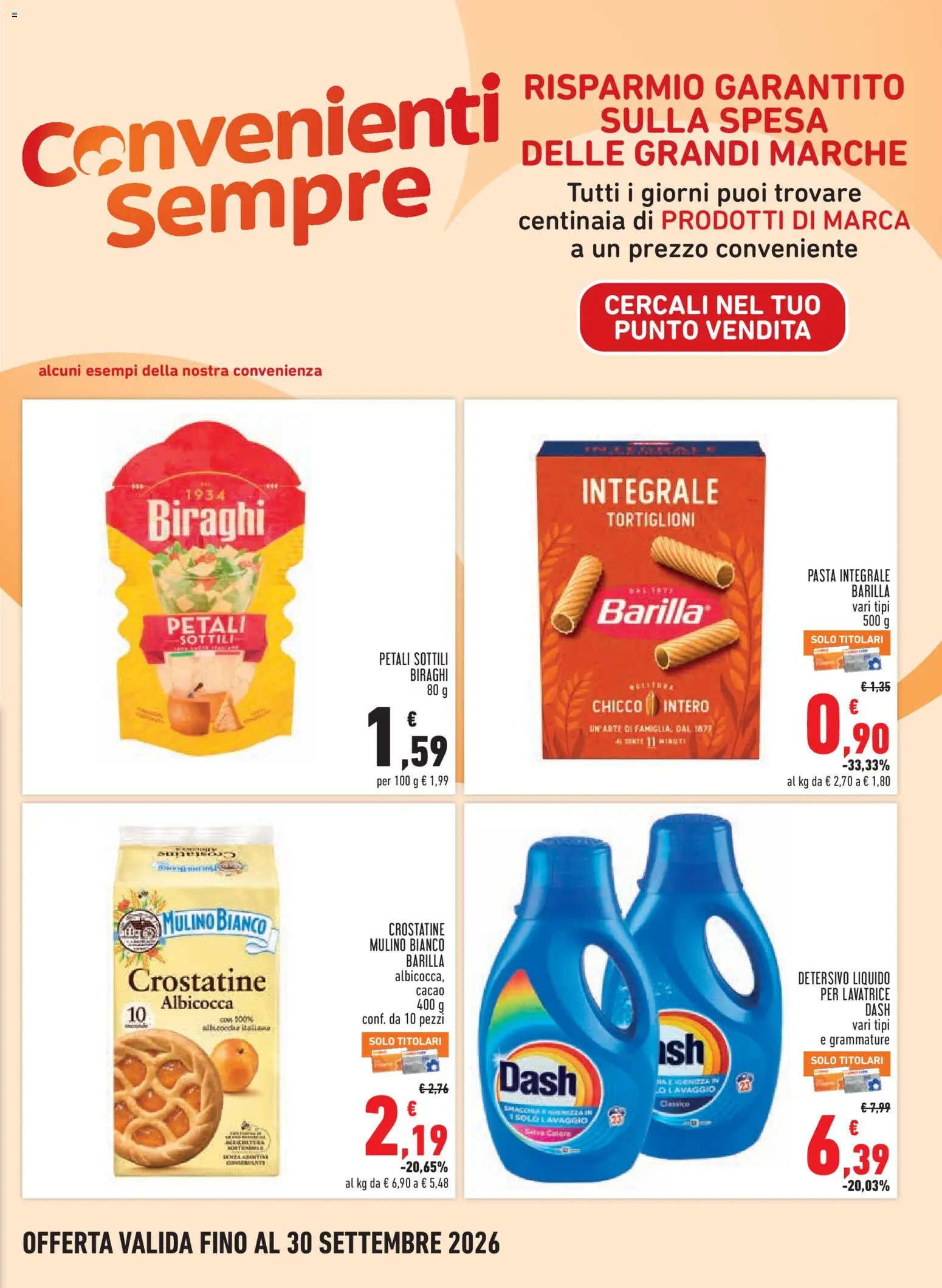 Volantino Conad del 09/09/2026 | Pagina: 19 | Prodotti: Tortiglioni, Crostatine, Lavatrice, Cacao