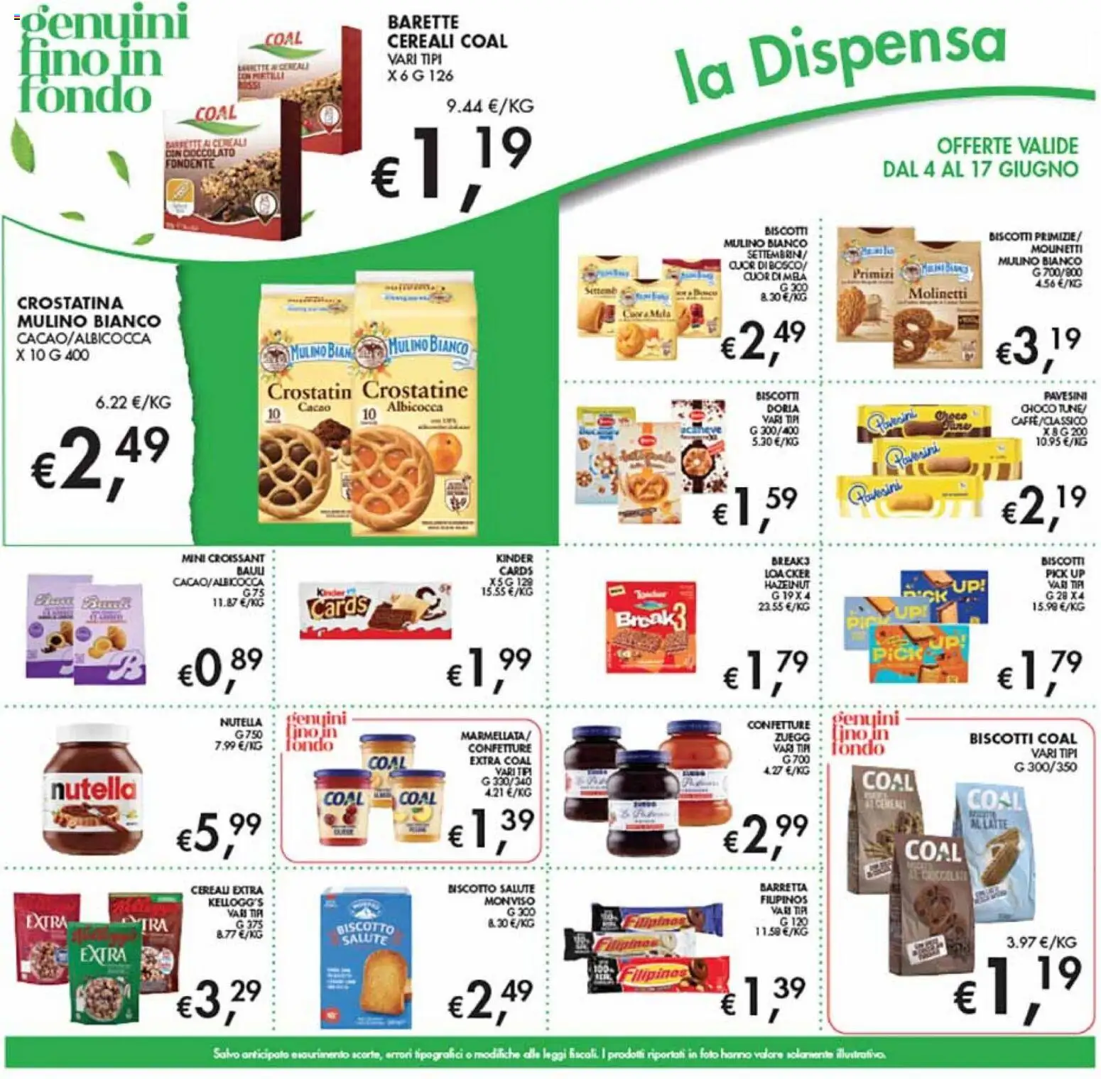 Volantino Coal del 04.06.2026 | Pagina: 17 | Prodotti: Cereali, Crostatine, Nutella, Croissant