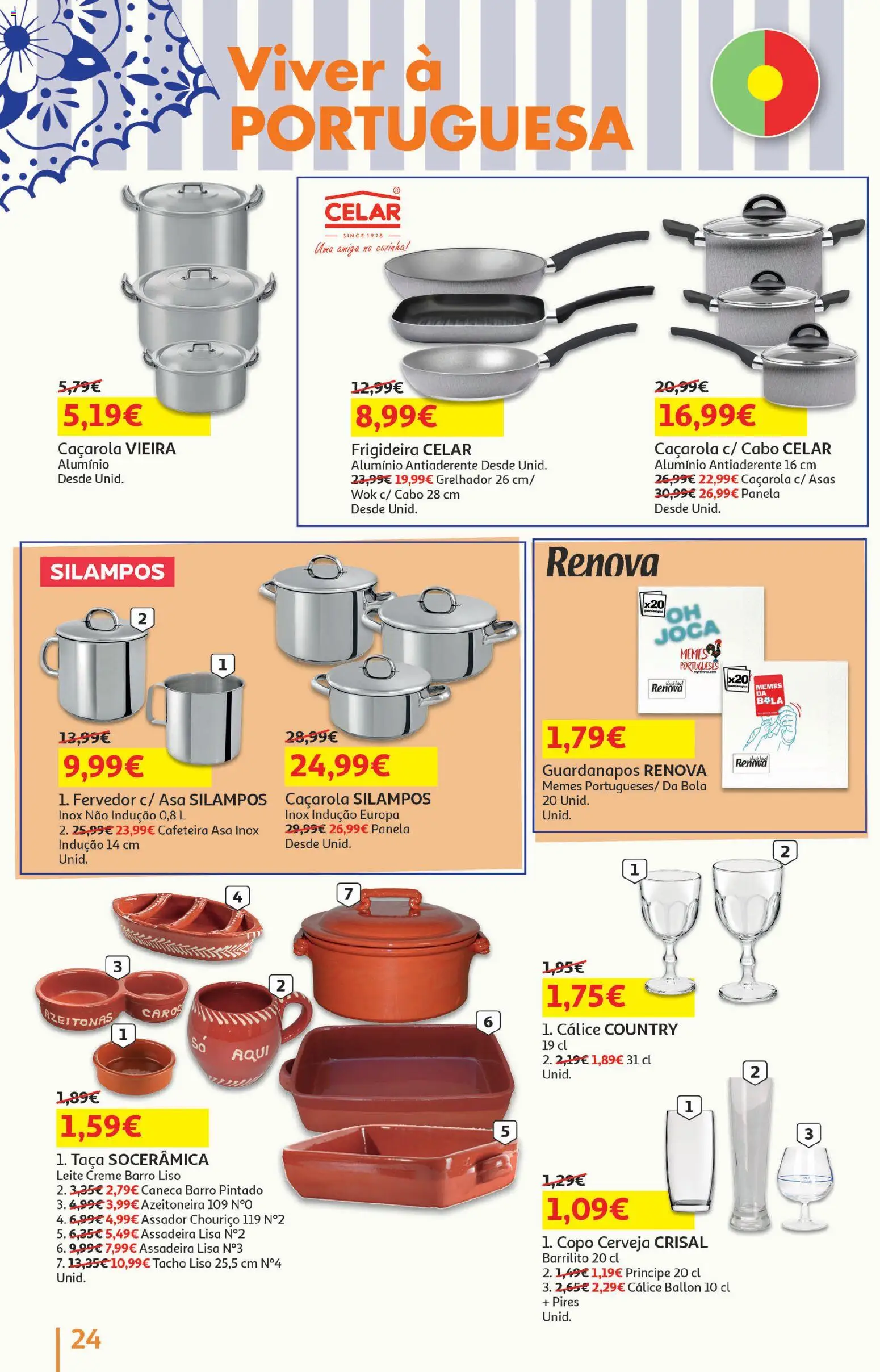 Auchan - Festa de Verão │ válido de 05/08/2026 | Página: 24 | Produtos: Cabo, Guardanapos, Chouriço, Panela