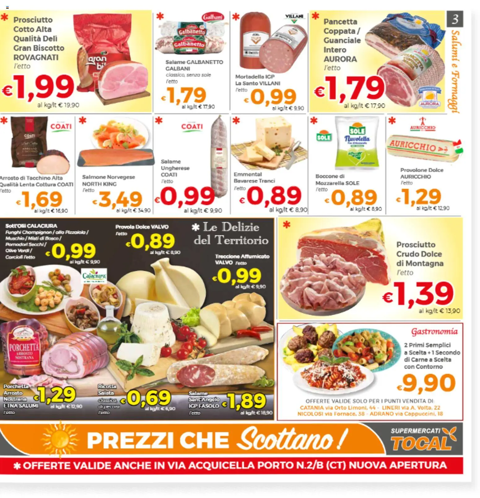 Volantino Tocal del 11/08/2026 | Pagina: 3 | Prodotti: Provolone, Pancetta, Sale, Funghi