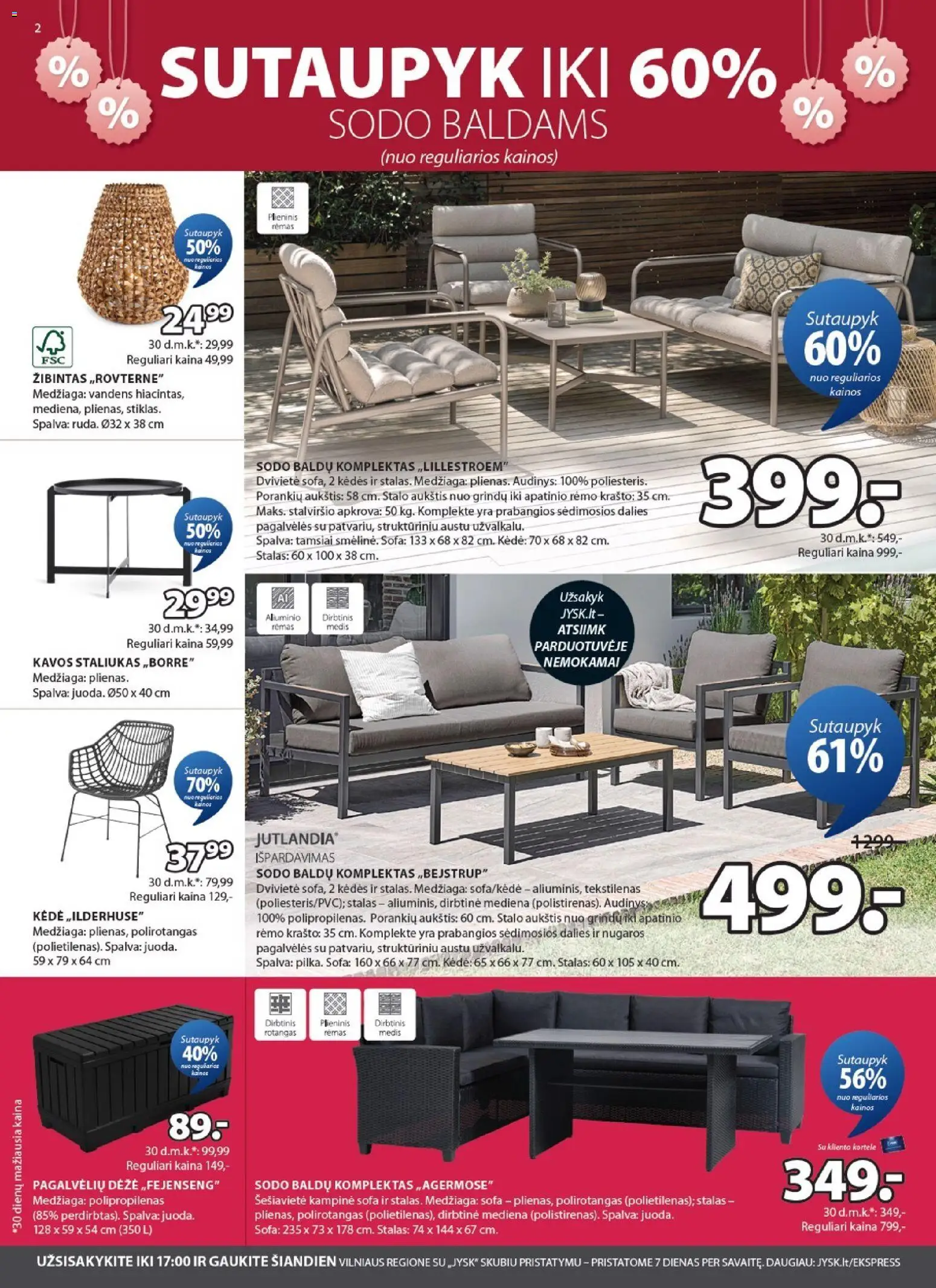 JYSK akcijos nuo 16.06.2026 | Puslapis: 2 | Prekių: Sofa, Stalas, Kėdė, Dėžė