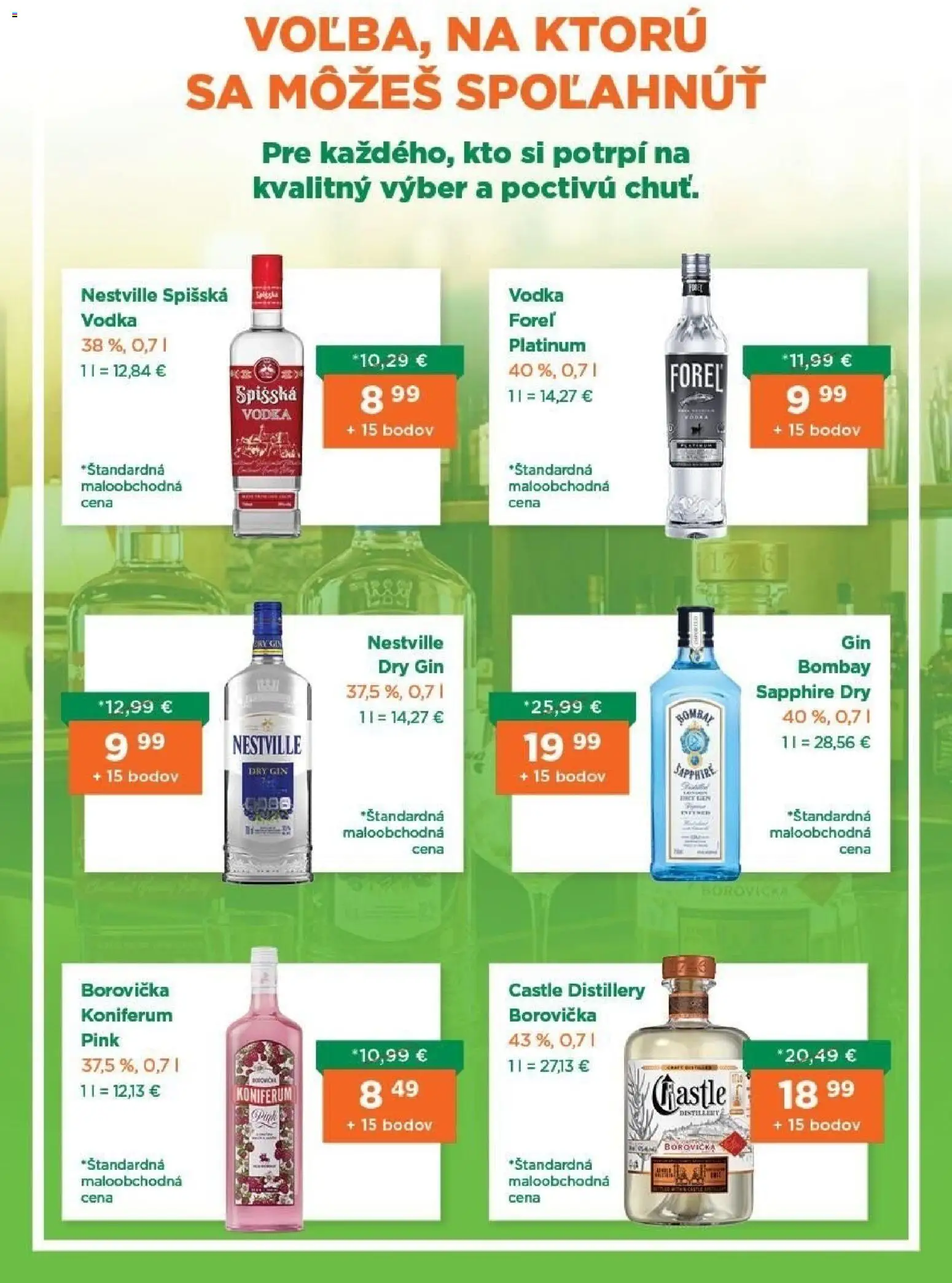 Nové 1day akcie – leták je platný od 01.08.2026 | Strana: 2 | Produkty: Borovička, Koniferum, Gin, Vodka