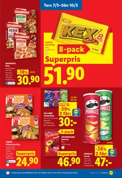 Lidl erbjudanden - Förhandsvisning av reklamblad från butik Lidl aktuell från 04.05.2026 | Sida: 27 | Produkter: Pringles, Chokladkaka, Choklad, Pizza