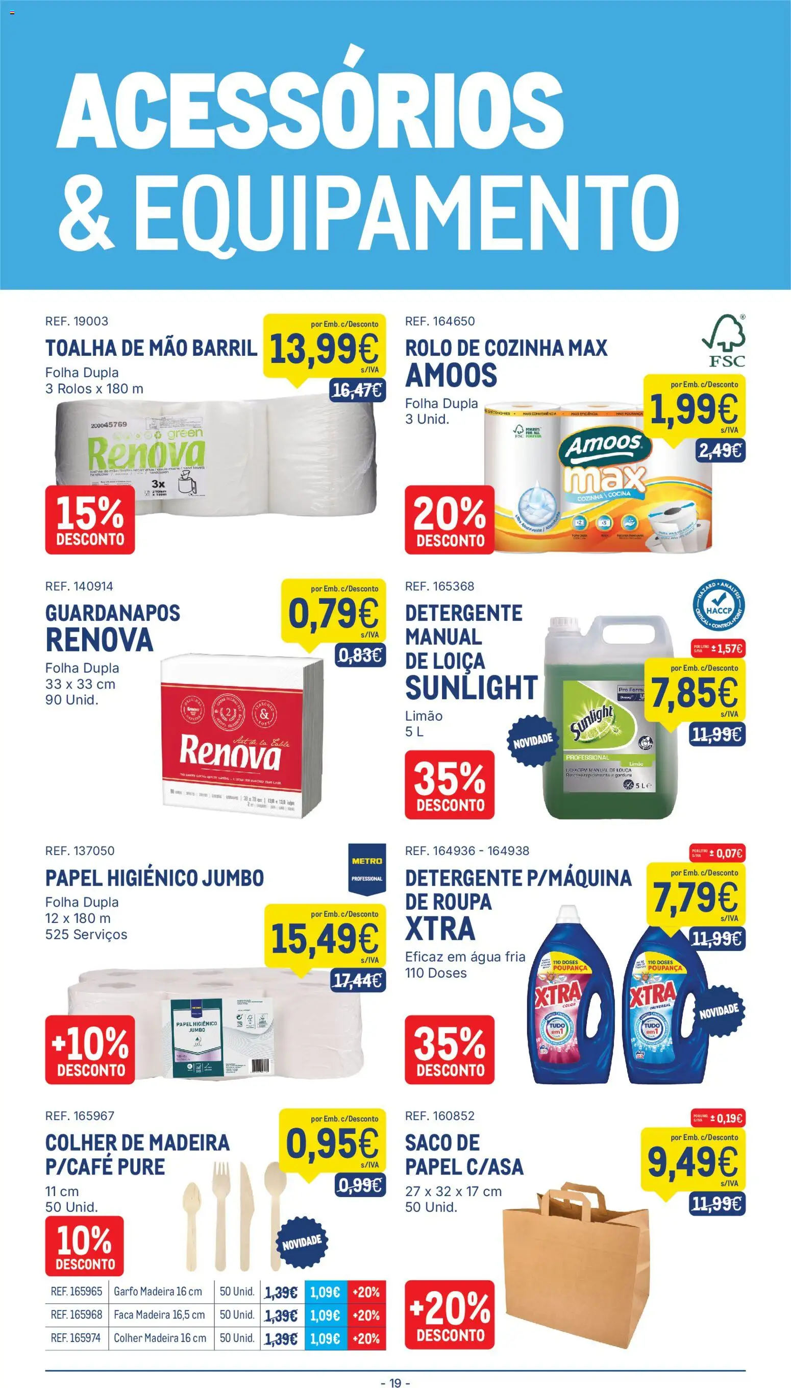 Makro Folheto │ válido de 26.05.2026 | Página: 19 | Produtos: Agua, Faca, Guardanapos, Detergente
