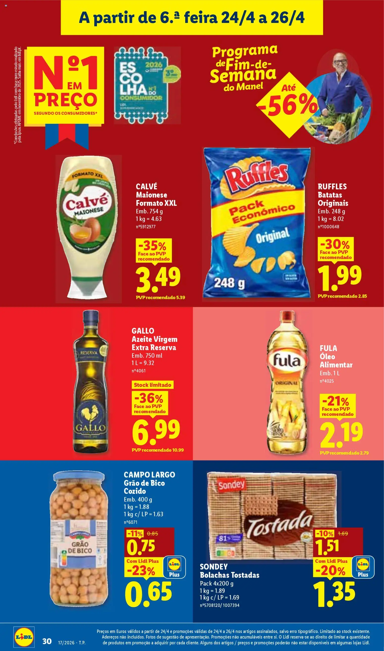 Lidl folheto │ válido de 20.04.2026 | Página: 30 | Produtos: Azeite, Bolachas, Base, Maionese