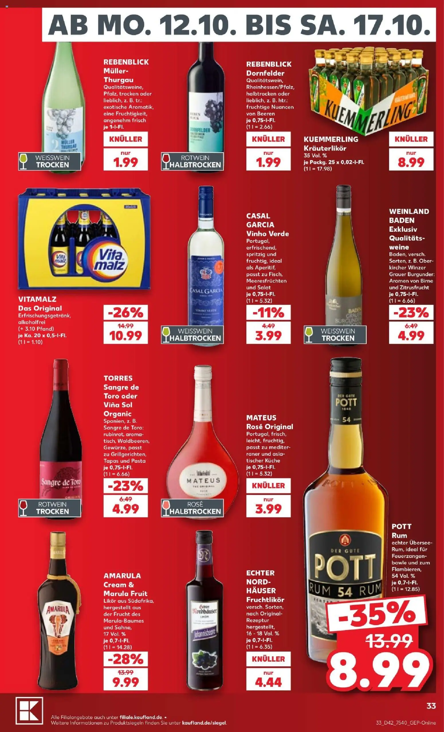 Kaufland Prospekt Potsdam – gültig ab 12.10.2026 | Seite: 37 | Produkte: Likör, Vanille, Prosecco, Wodka