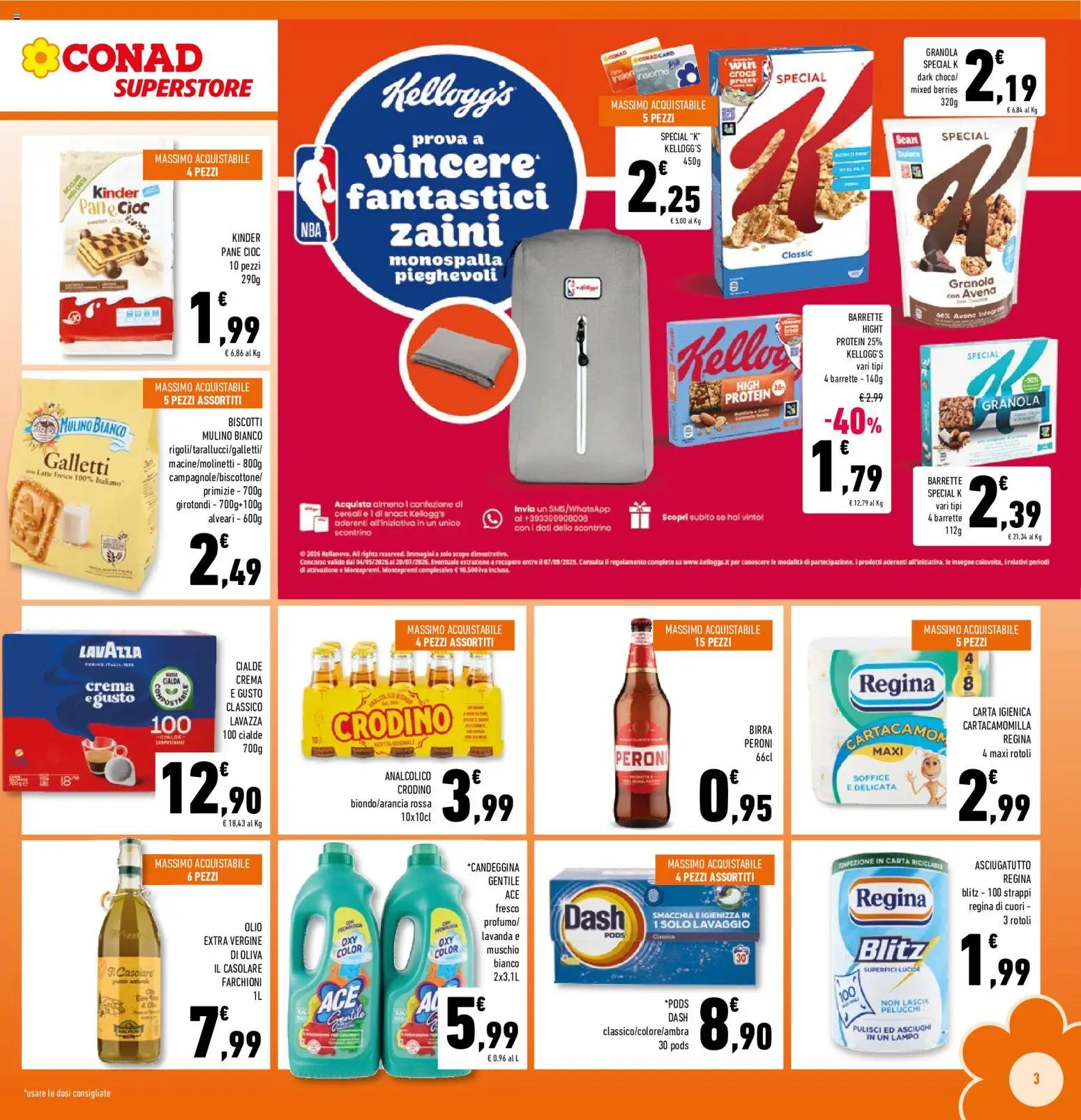 Volantino Conad del 17.06.2026 | Pagina: 3 | Prodotti: Birra, Cereali, Olio extra vergine, Asciugatutto