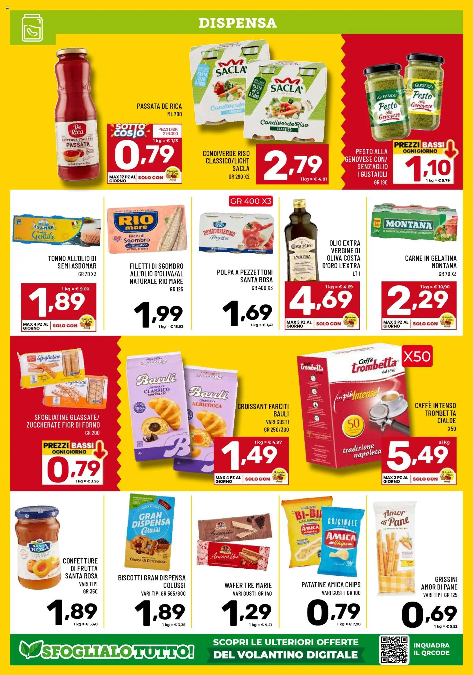 Volantino Il Centesimo del 16.06.2026 | Pagina: 8 | Prodotti: Riso, Biscotti, Olio extra vergine, Croissant