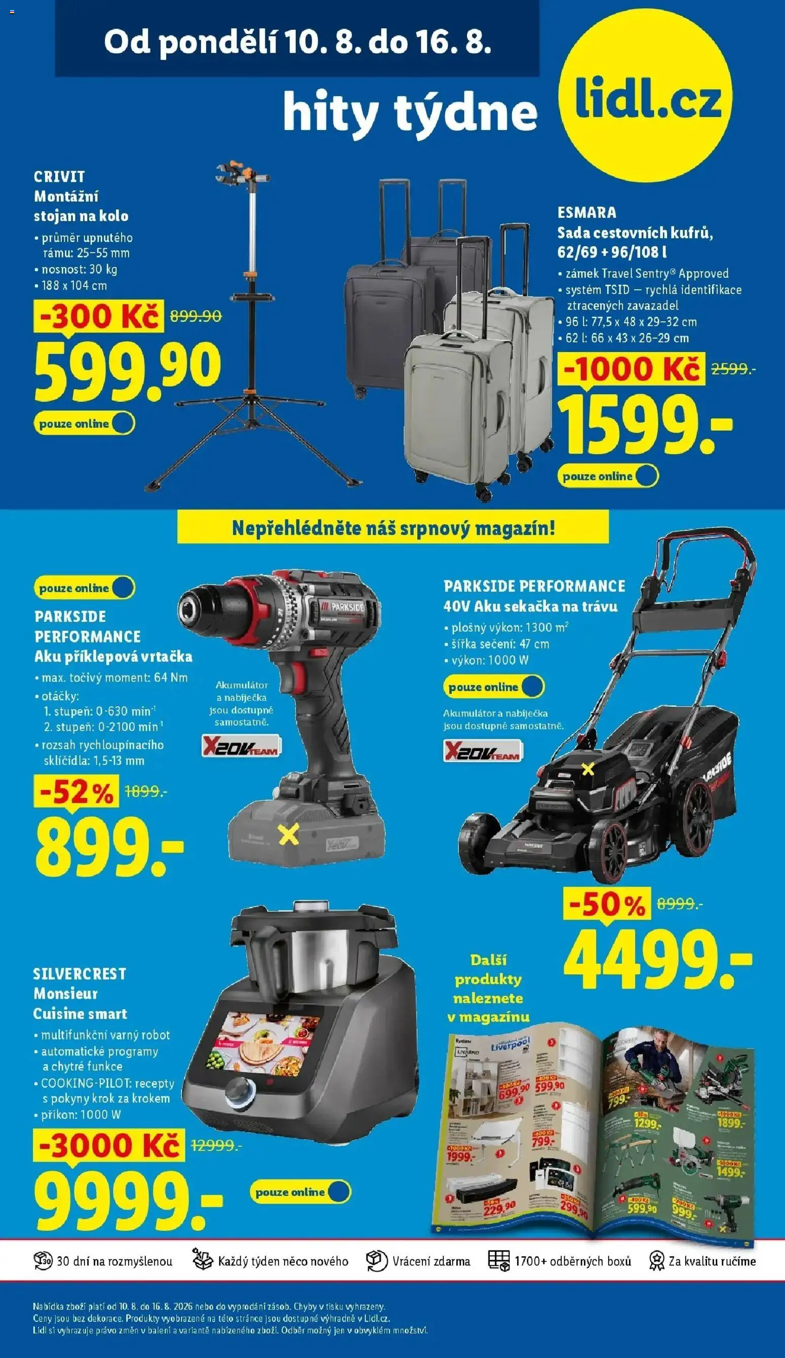 Lidl leták od 10.08.2026 - Nový akční leták | Strana: 37 | Produkty: Aku příklepová vrtačka, Robot, Sekačka, Vrtačka