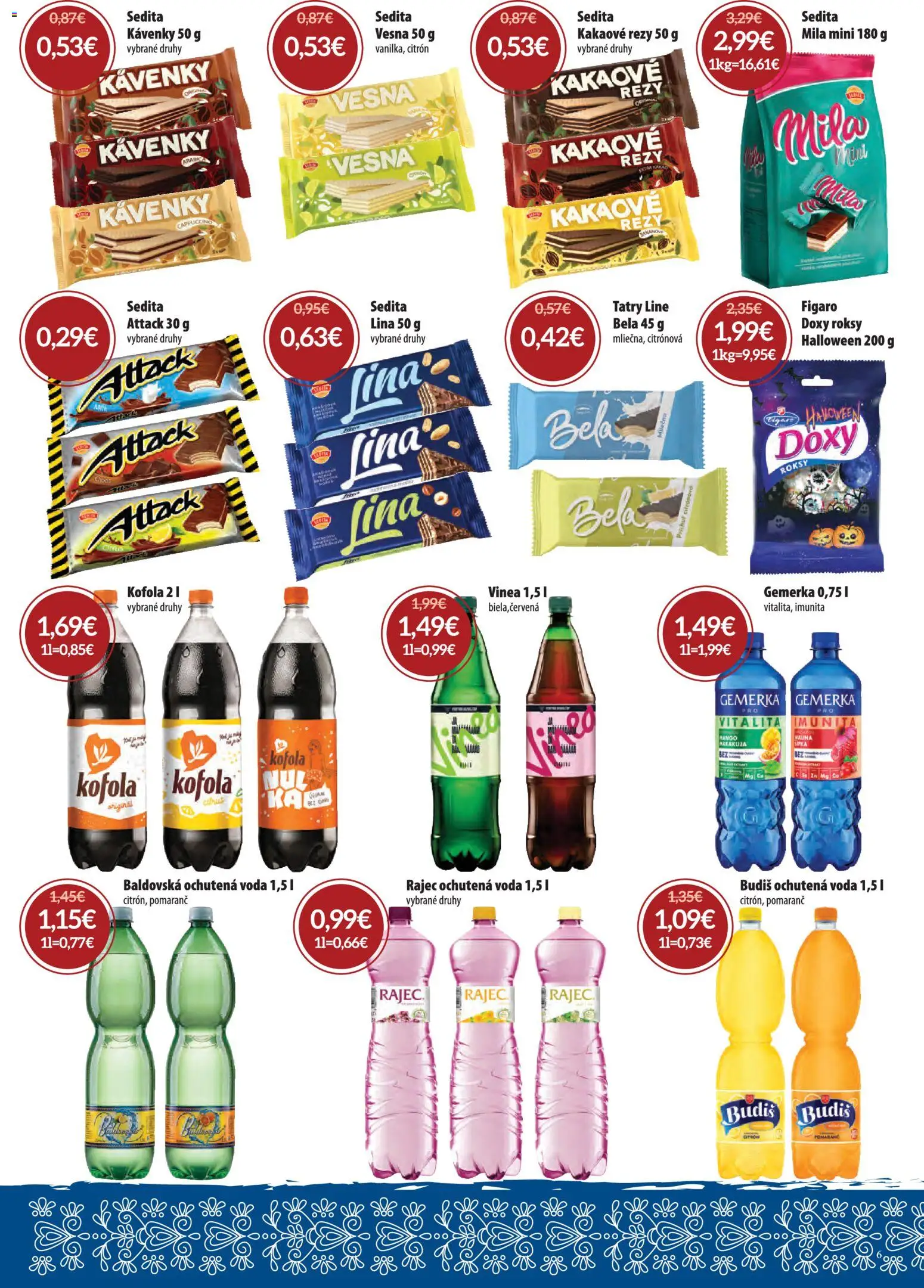 Nové Nitrazdroj akcie – leták je platný od 01.10.2026 | Strana: 6 | Produkty: Rajec, Kofola, Mila, Cappuccino