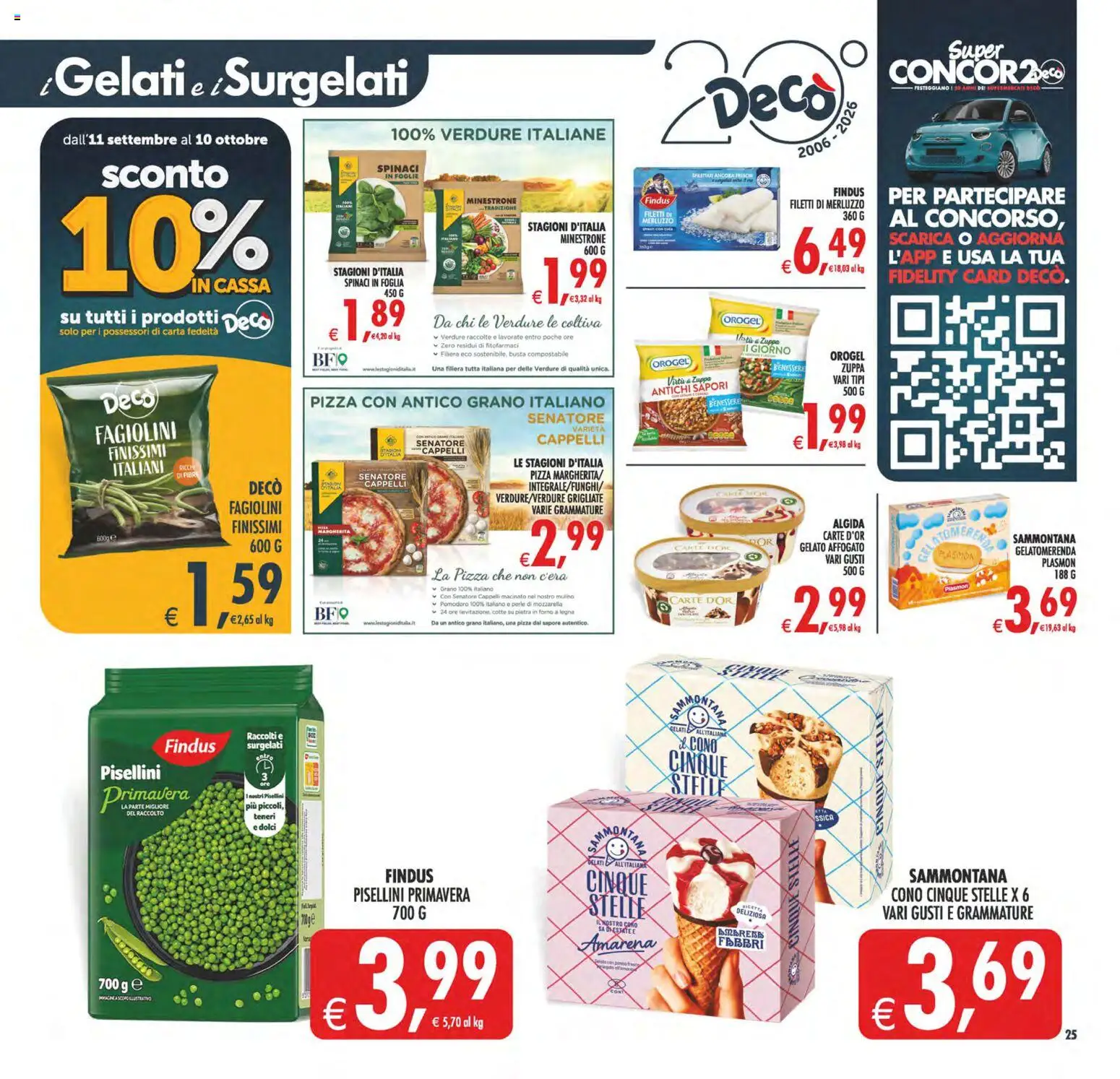 Volantino Decò del 02/10/2026 | Pagina: 25 | Prodotti: Gelato, Dolci, Forno, Fagiolini