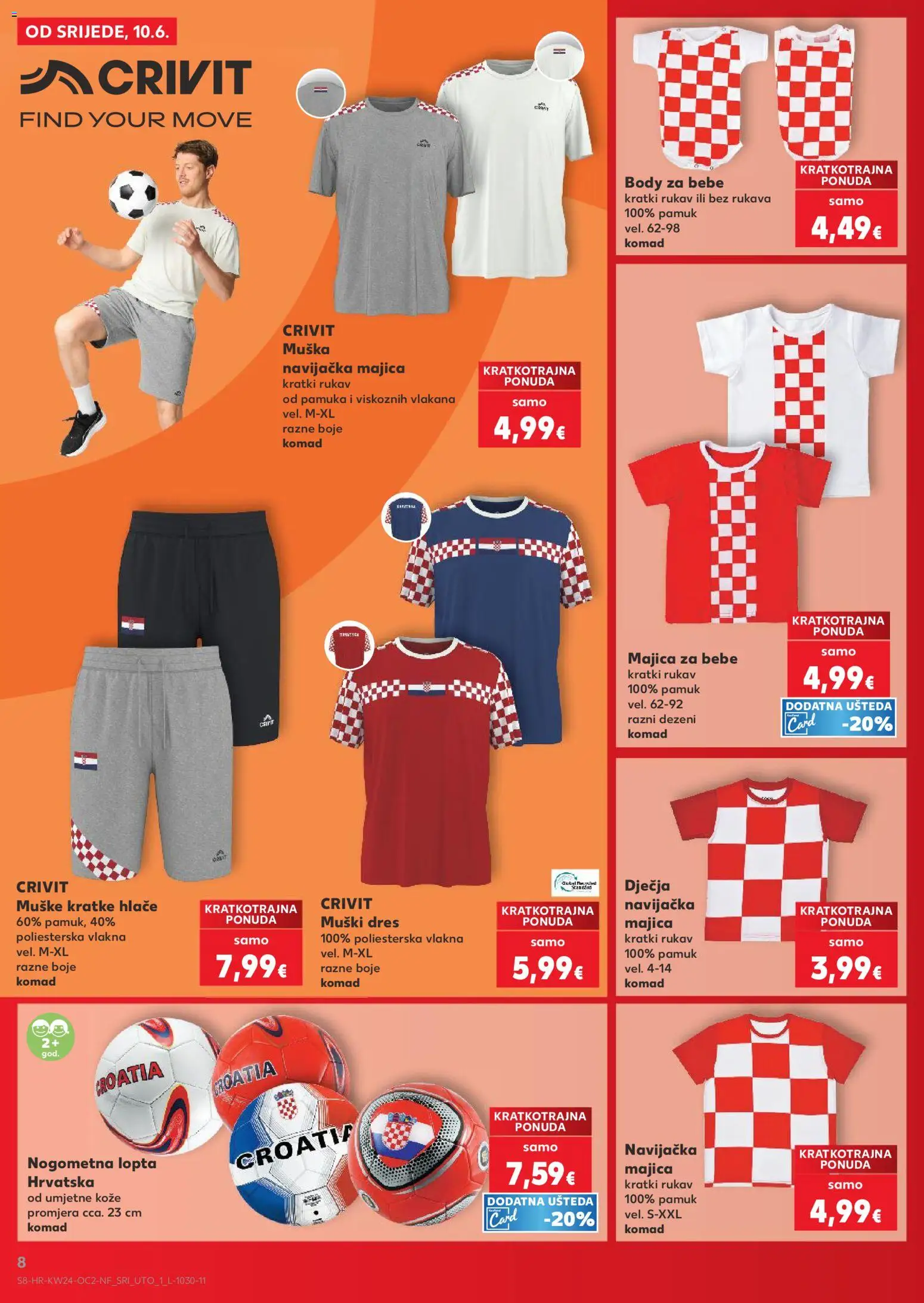 Kaufland katalog | vrijedi od 10.06.2026 | Stranica: 8 | Proizvodi: Lopta, Majica, Hlače, Kratke hlače