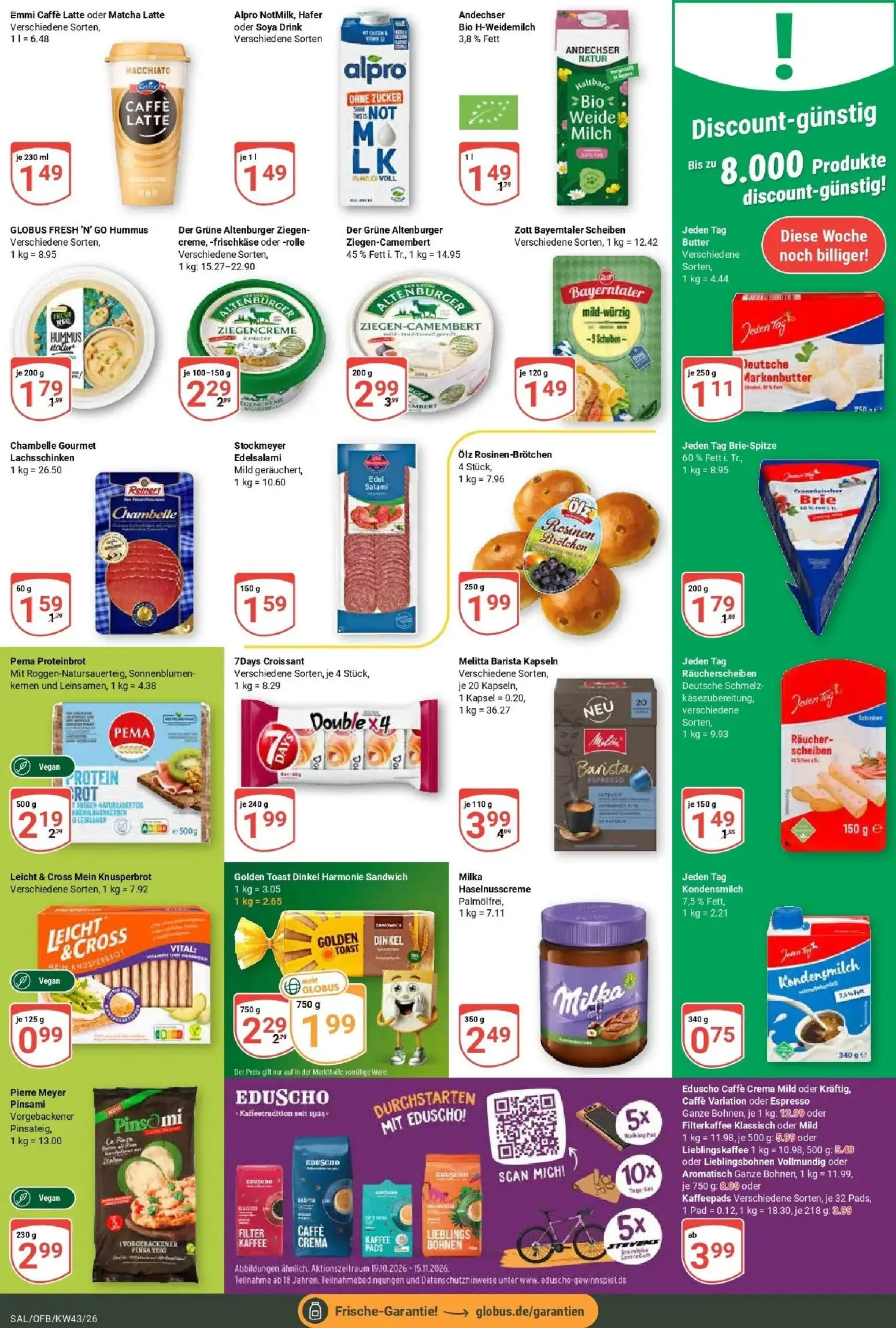Globus Prospekt St. Wendel (ab 19.10.2026) » Angebote online | Seite: 12 | Produkte: Kaffee, Rosinen, Salami, Eduscho