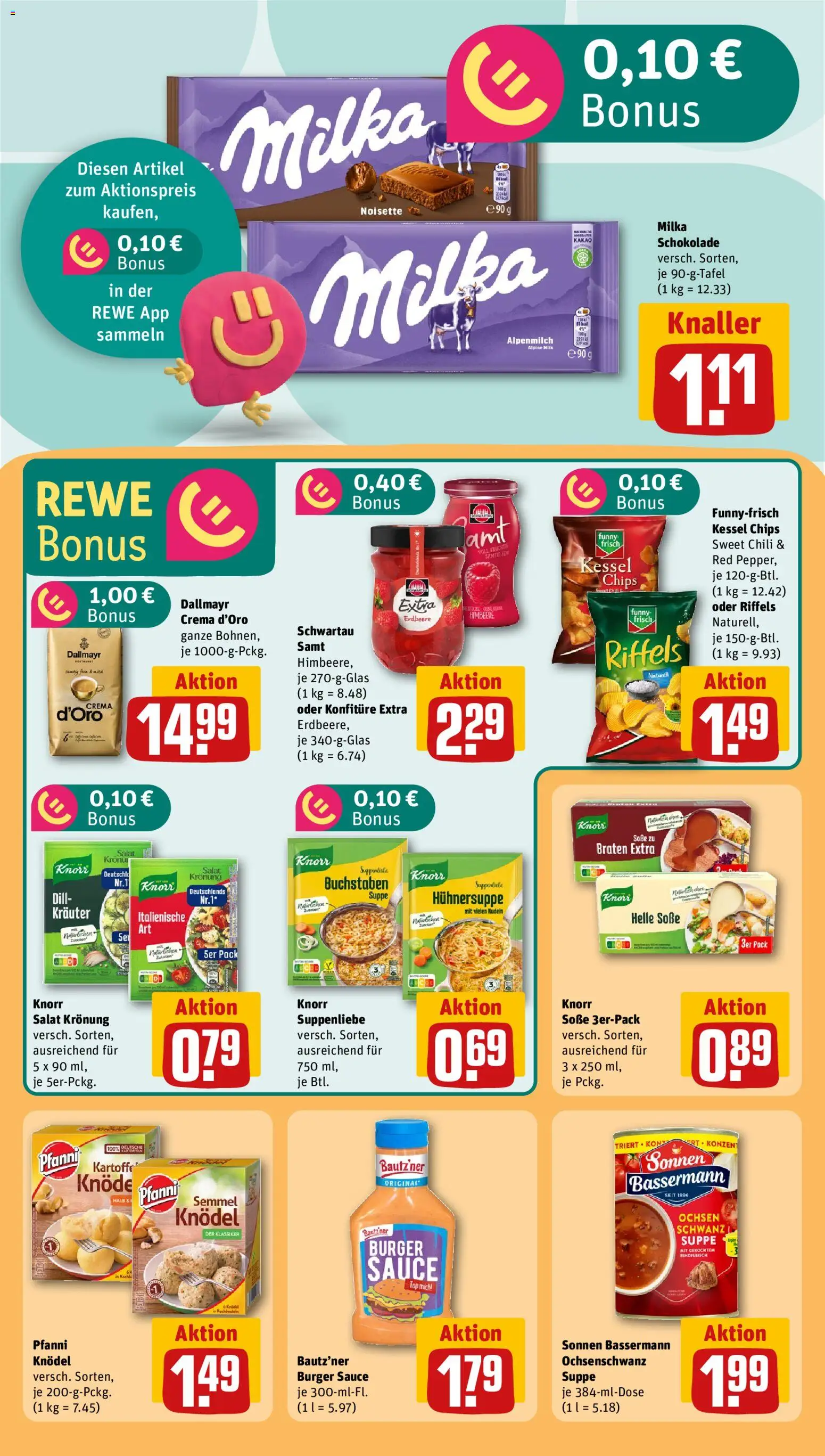 Rewe Prospekt – gültig ab 01.06.2026 | Seite: 13 | Produkte: Soße, Nudeln, Chips, Salat