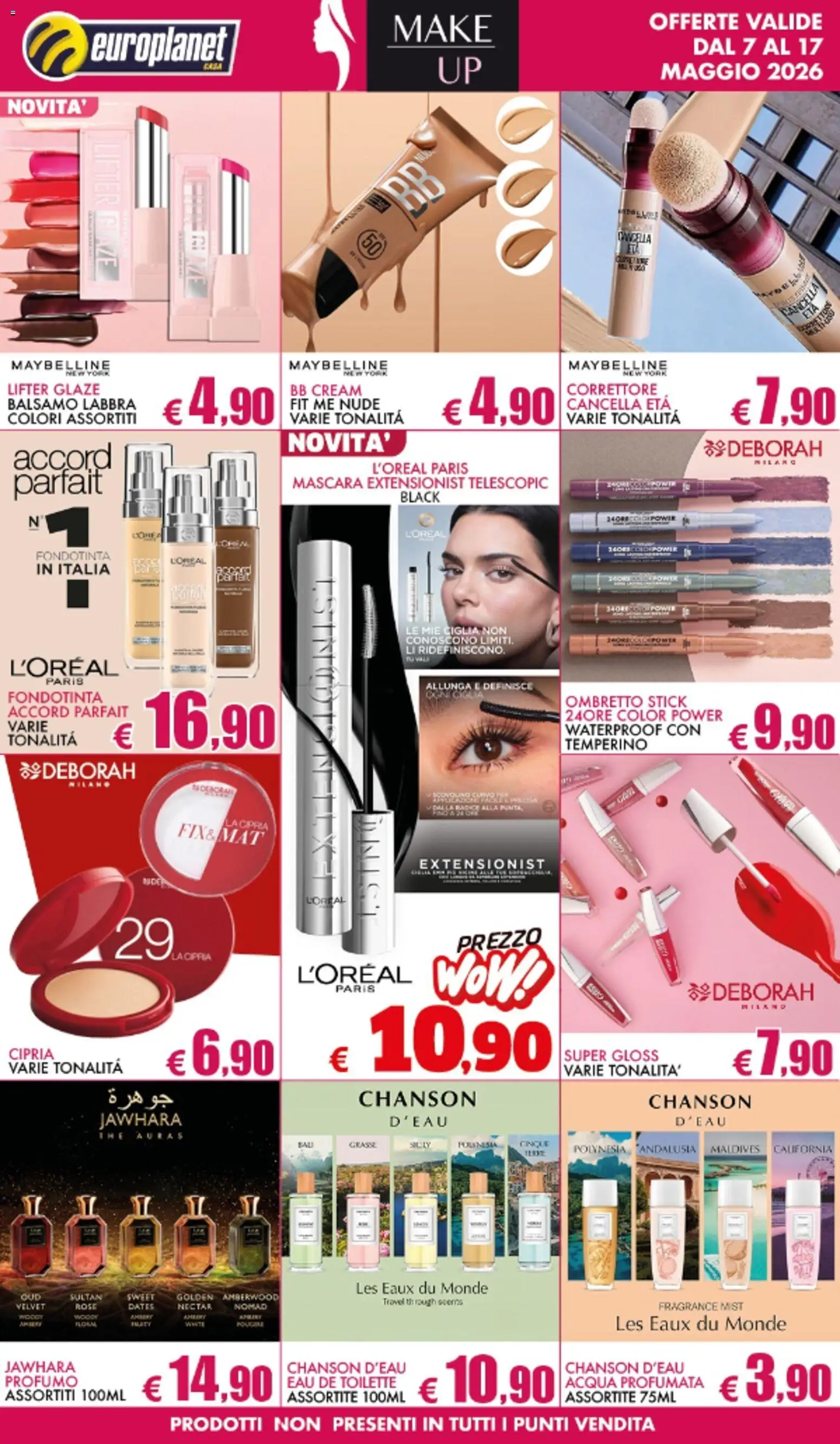 Volantino Europlanet Casa del 07.05.2026 | Pagina: 5 | Prodotti: Ombretto, Balsamo, Profumo, BB cream