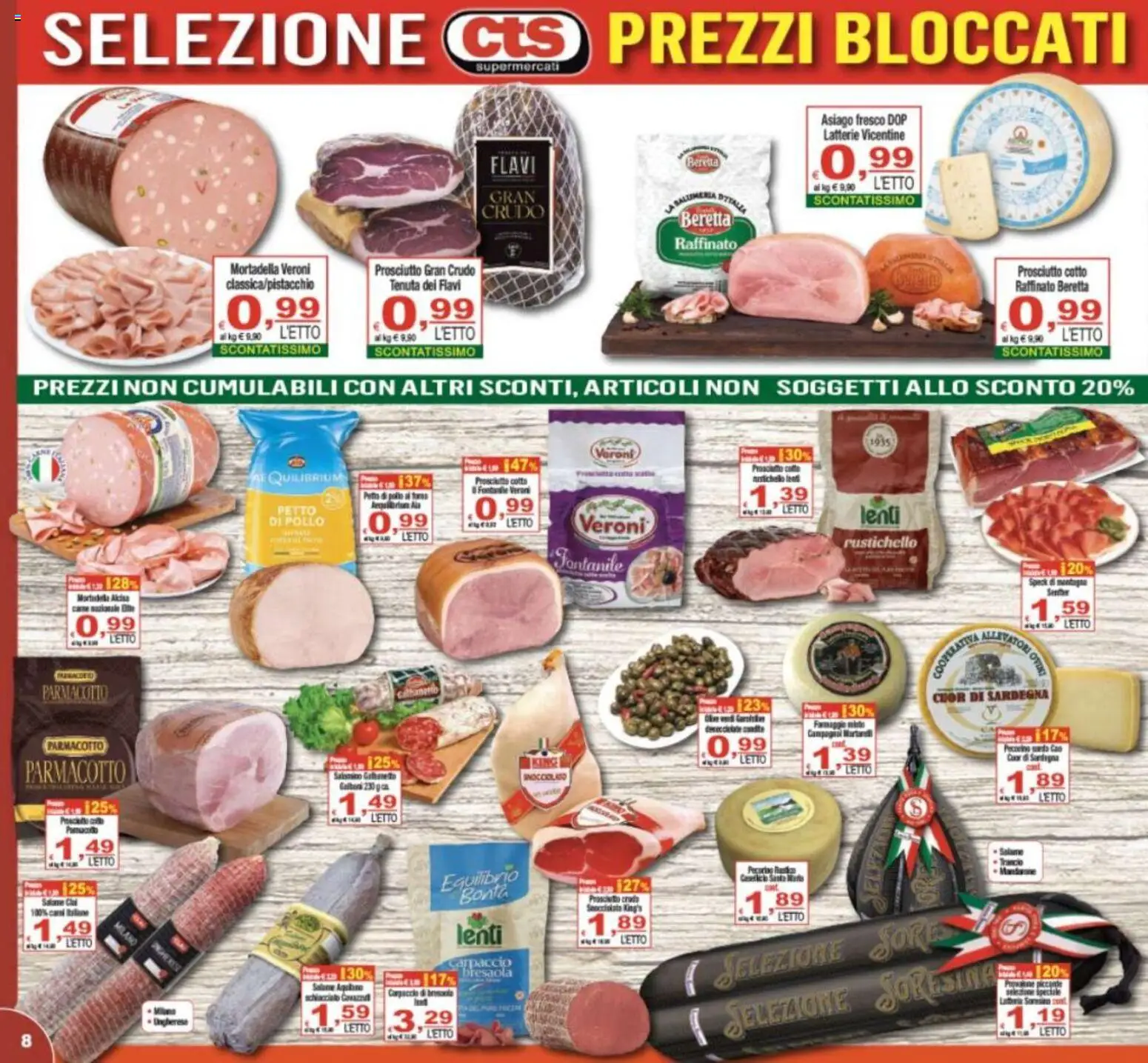 Volantino CTS del 01/07/2026 | Pagina: 8 | Prodotti: Petto di Pollo, Prosciutto Cotto, Salame, Mais