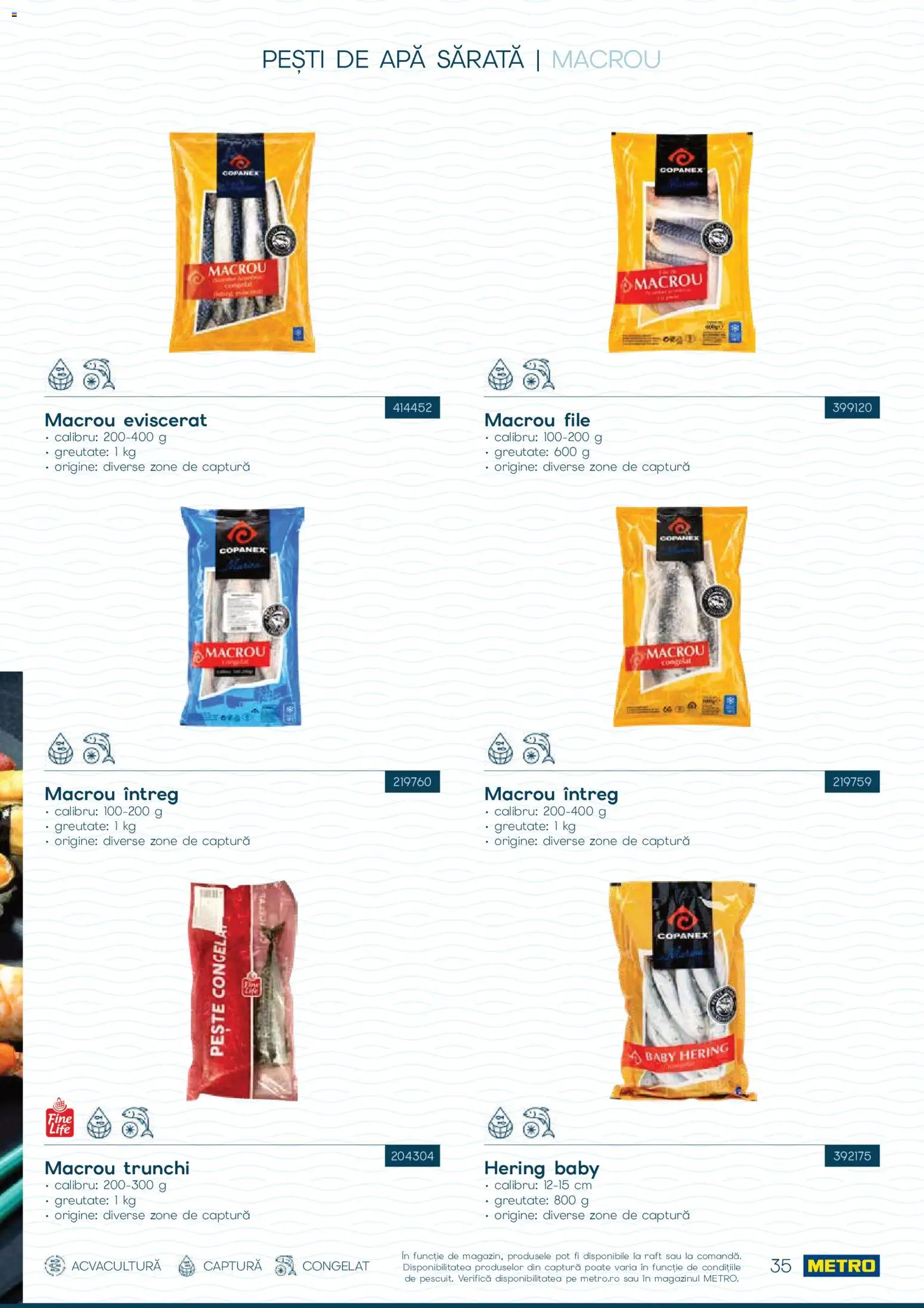 Noul catalog Metro – valabil de la 01.10.2026 | Pagină: 35 | Produse: Raft, Macrou, Pește, Trunchi