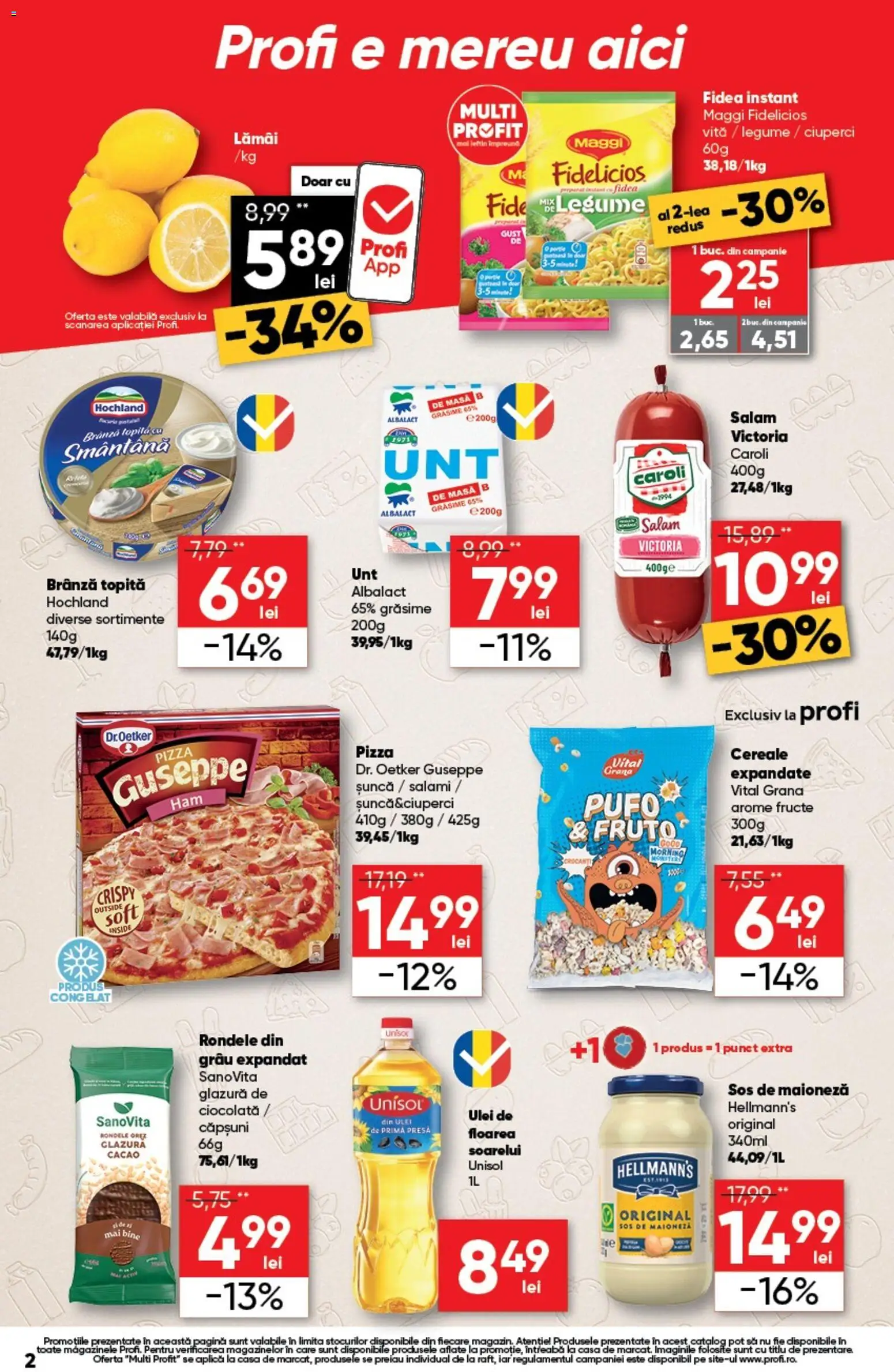 Noul catalog Profi – valabil de la 17.09.2026 | Pagină: 2 | Produse: Masă, Smântână, Legume, Floarea Soarelui