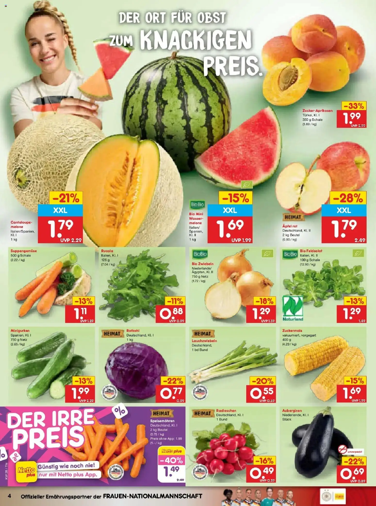 Netto Marken-Discount - Netto: Wochenangebote – gültig ab 05.07.2026 | Seite: 6 | Produkte: Rucola, Zwiebeln, Wasser, Melone